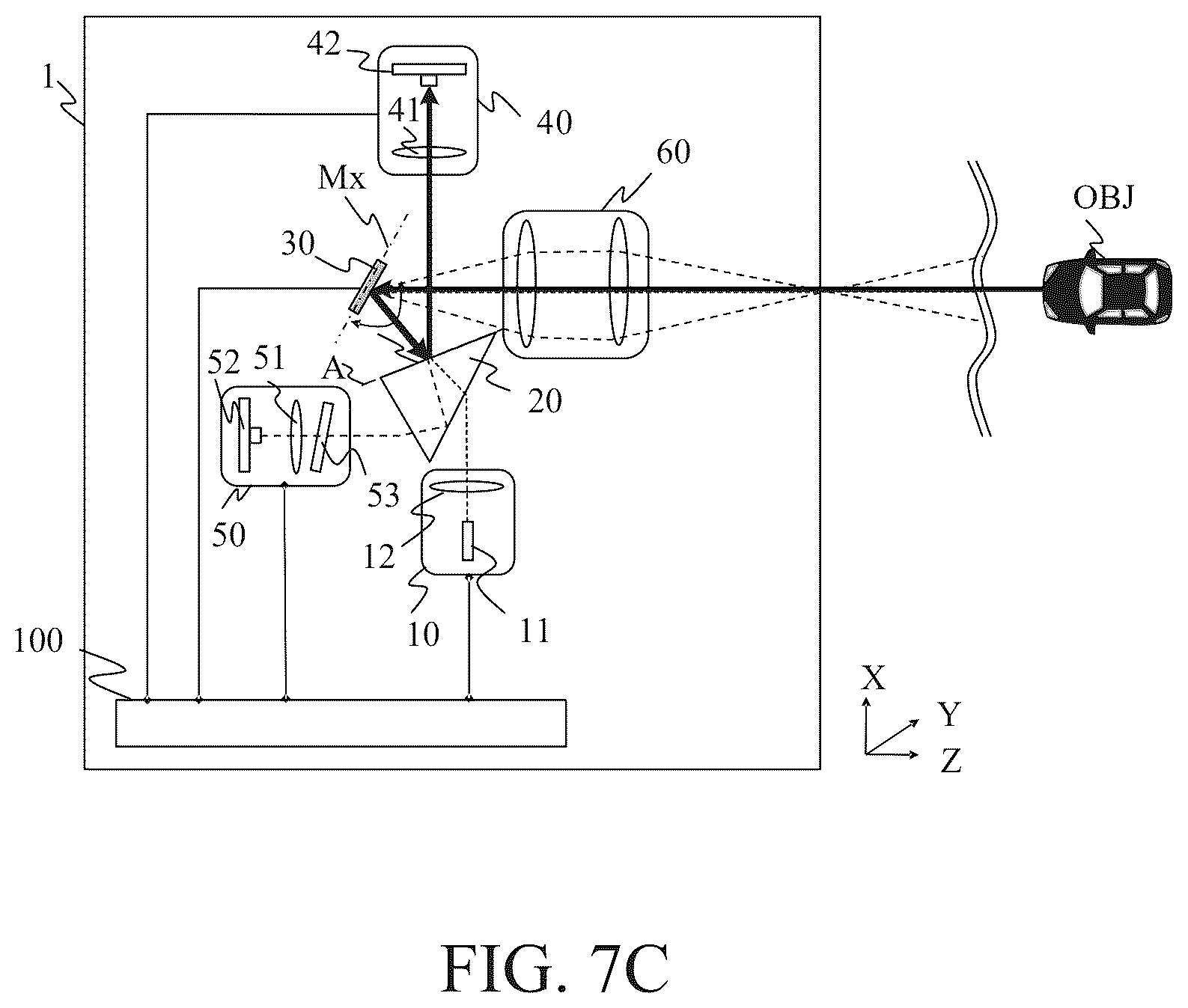 Patent US12313744 Figure 7 – Optical apparatus, in-vehicle system, and mobile apparatus
