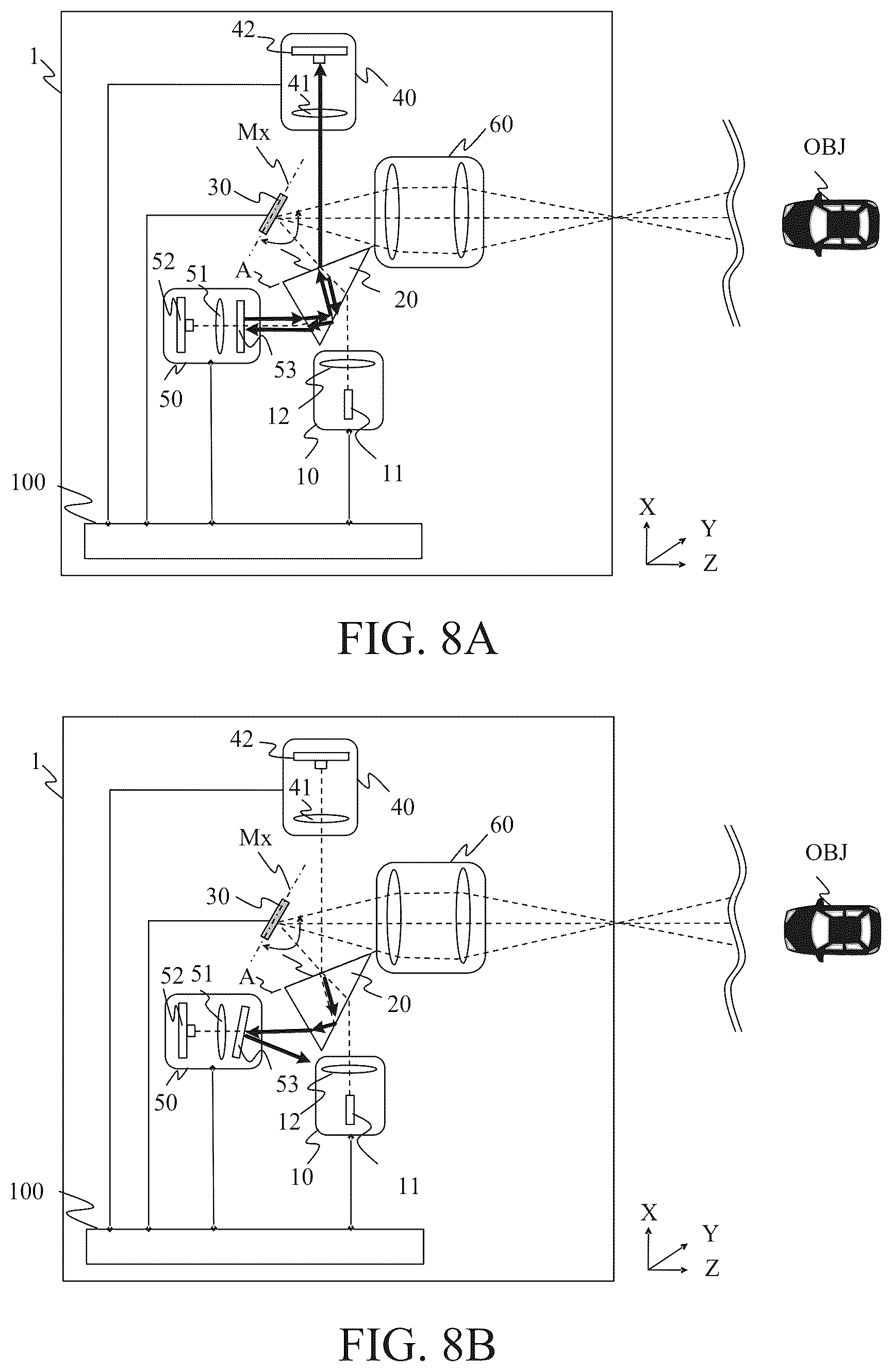 Patent US12313744 Figure 8 – Optical apparatus, in-vehicle system, and mobile apparatus