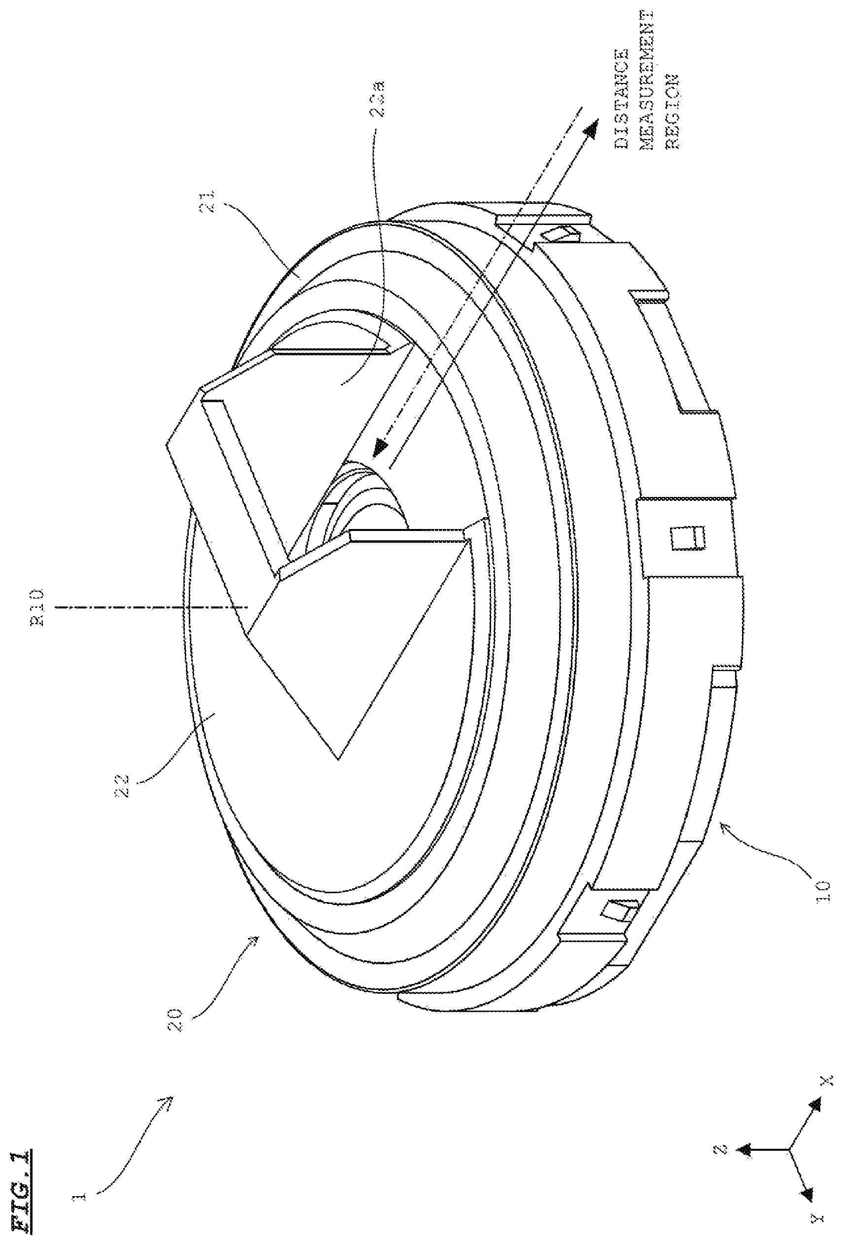 Patent US12313777 — Distance measuring device — Figure 1