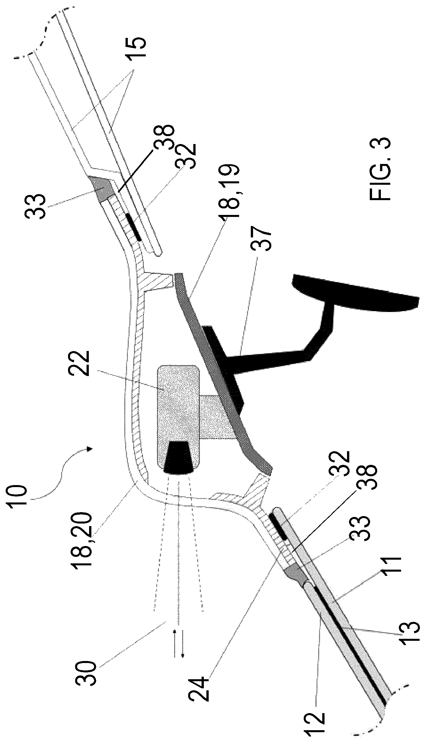 Patent US12313778 Figure 3 – Vehicle window with integrated sensor module