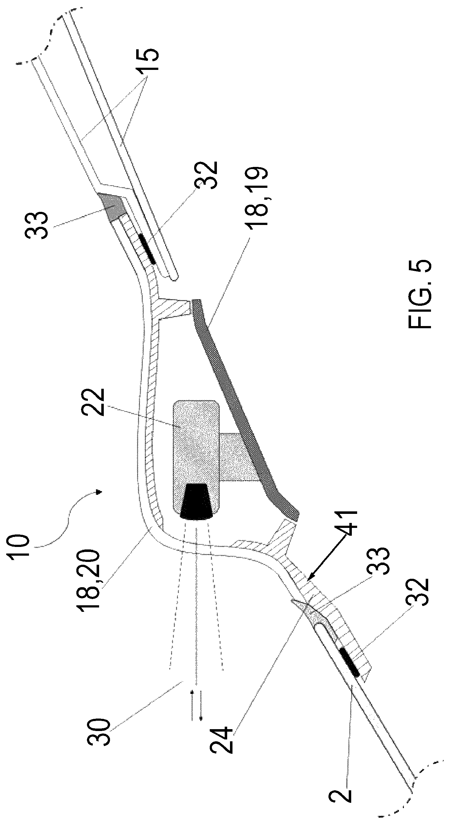Patent US12313778 Figure 5 – Vehicle window with integrated sensor module