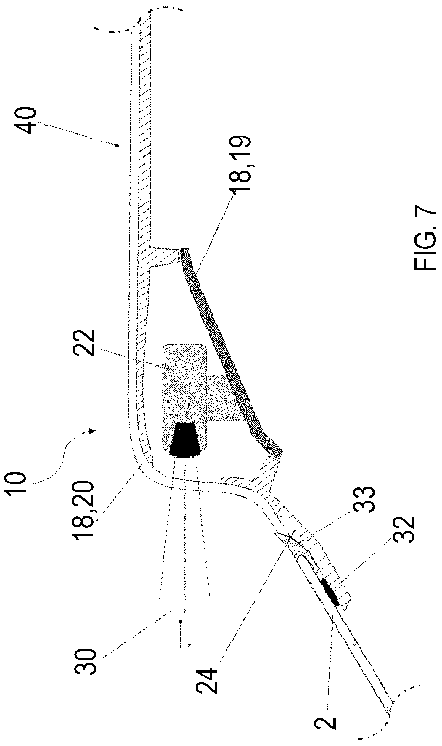 Patent US12313778 Figure 7 – Vehicle window with integrated sensor module