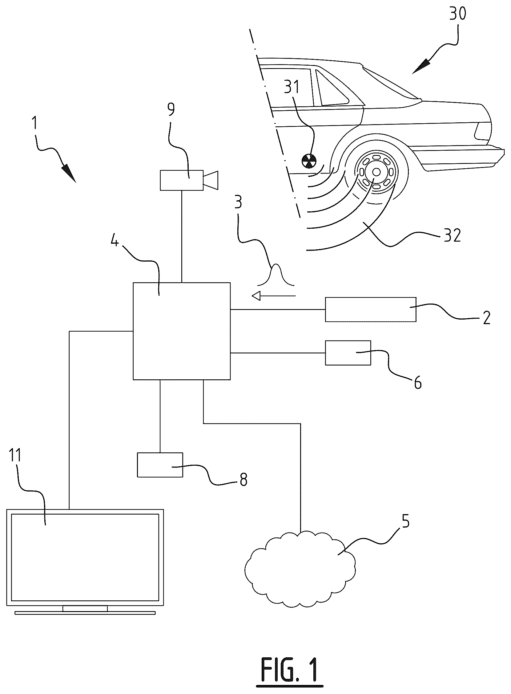 Patent US12313804 Figure 1 – Vehicle monitoring system and method of monitoring vehicles
