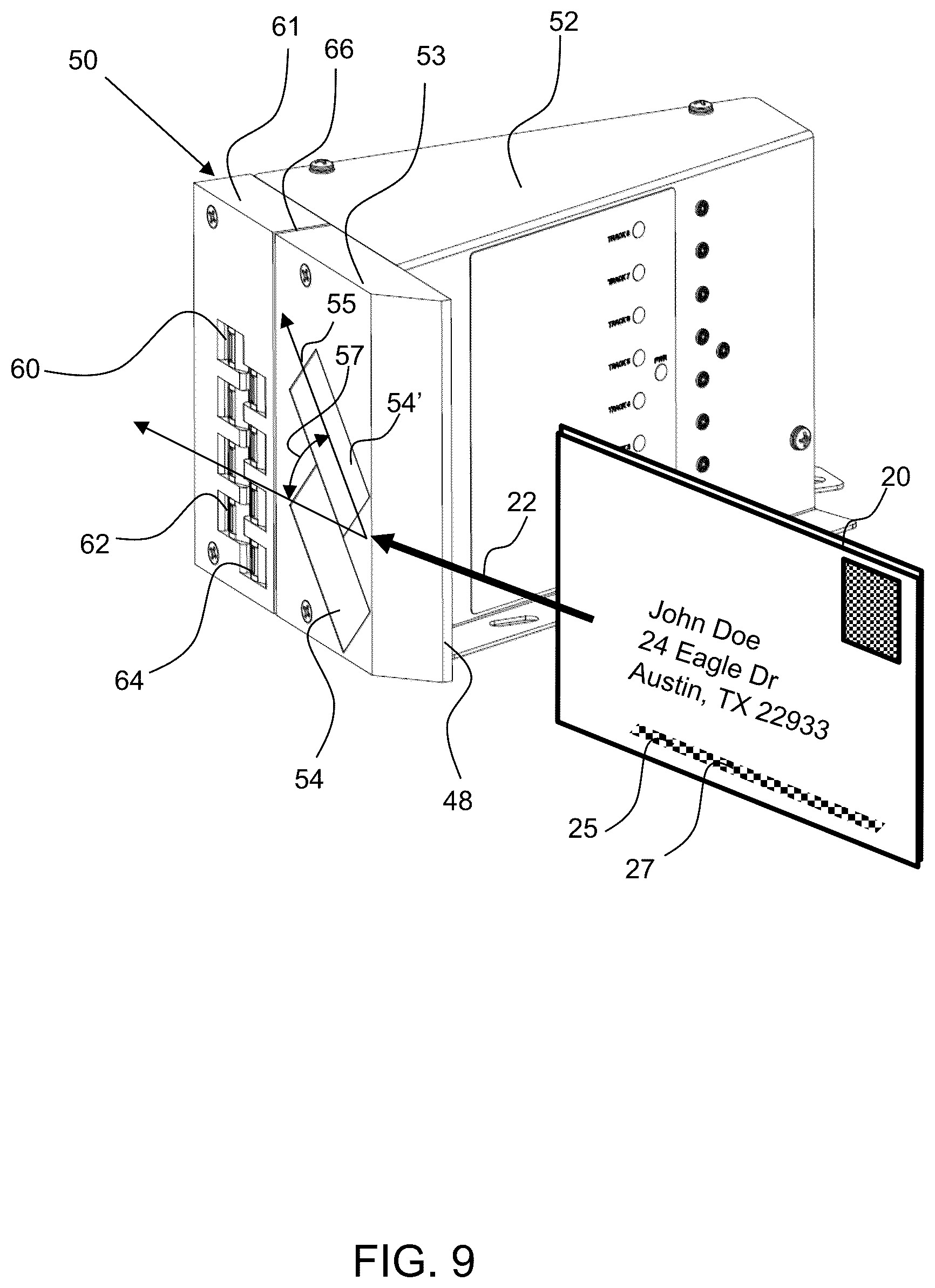 Patent US12313805 Figure 9 – Mailpiece magnetic ink content recognition detection system