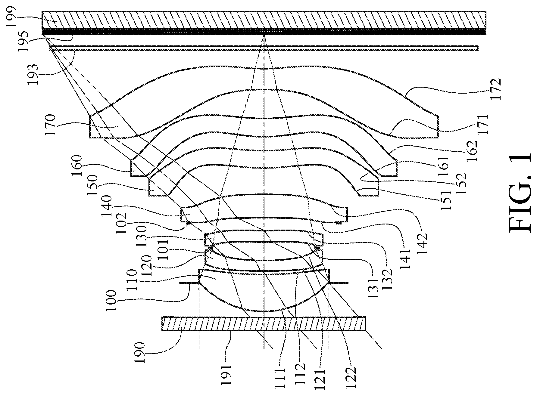 Patent US12313819 — Optical imaging lens assembly, image capturing unit and electronic device — Figure 1