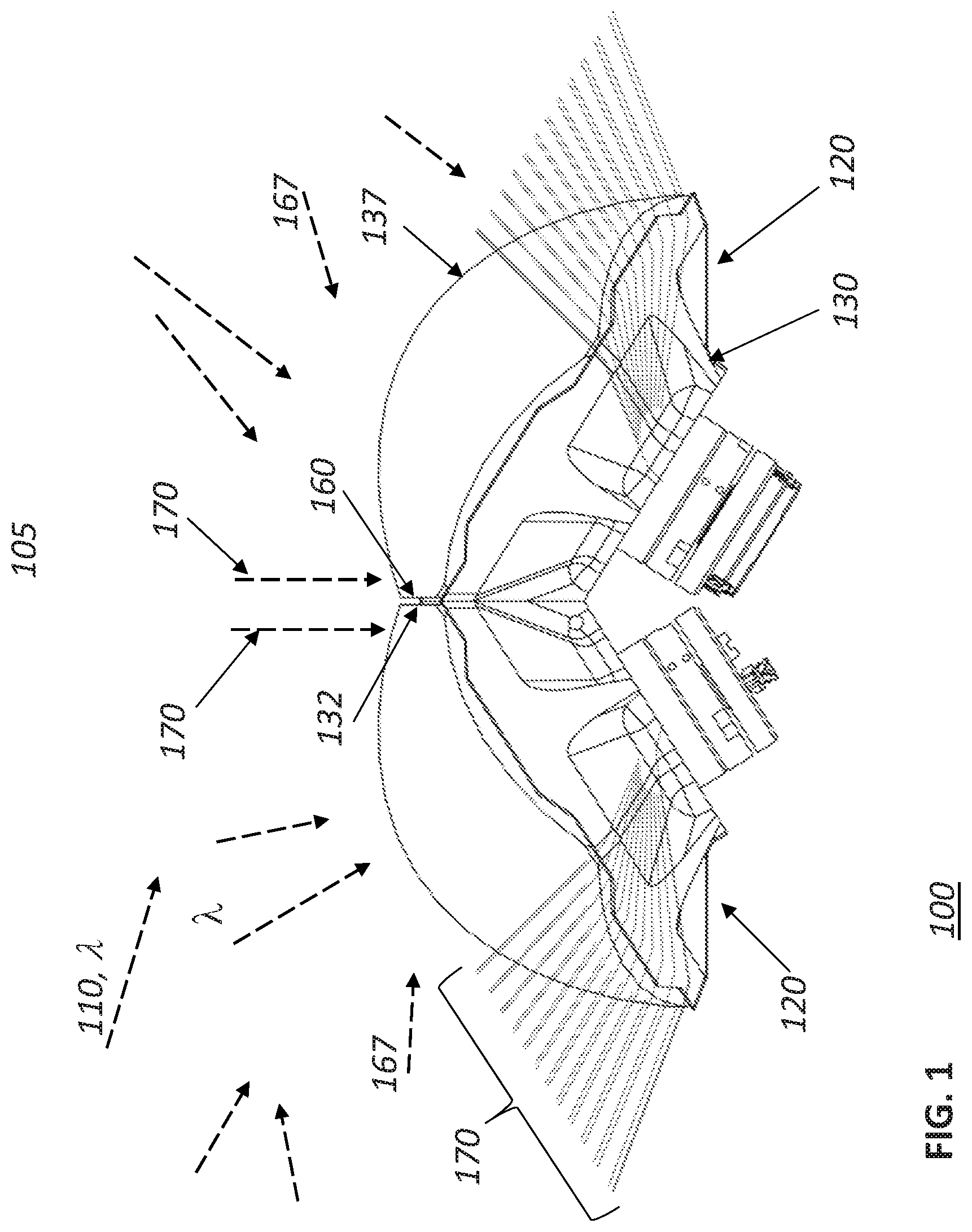 Patent US12313825 Figure 1 – Lens design for low parallax panoramic camera systems