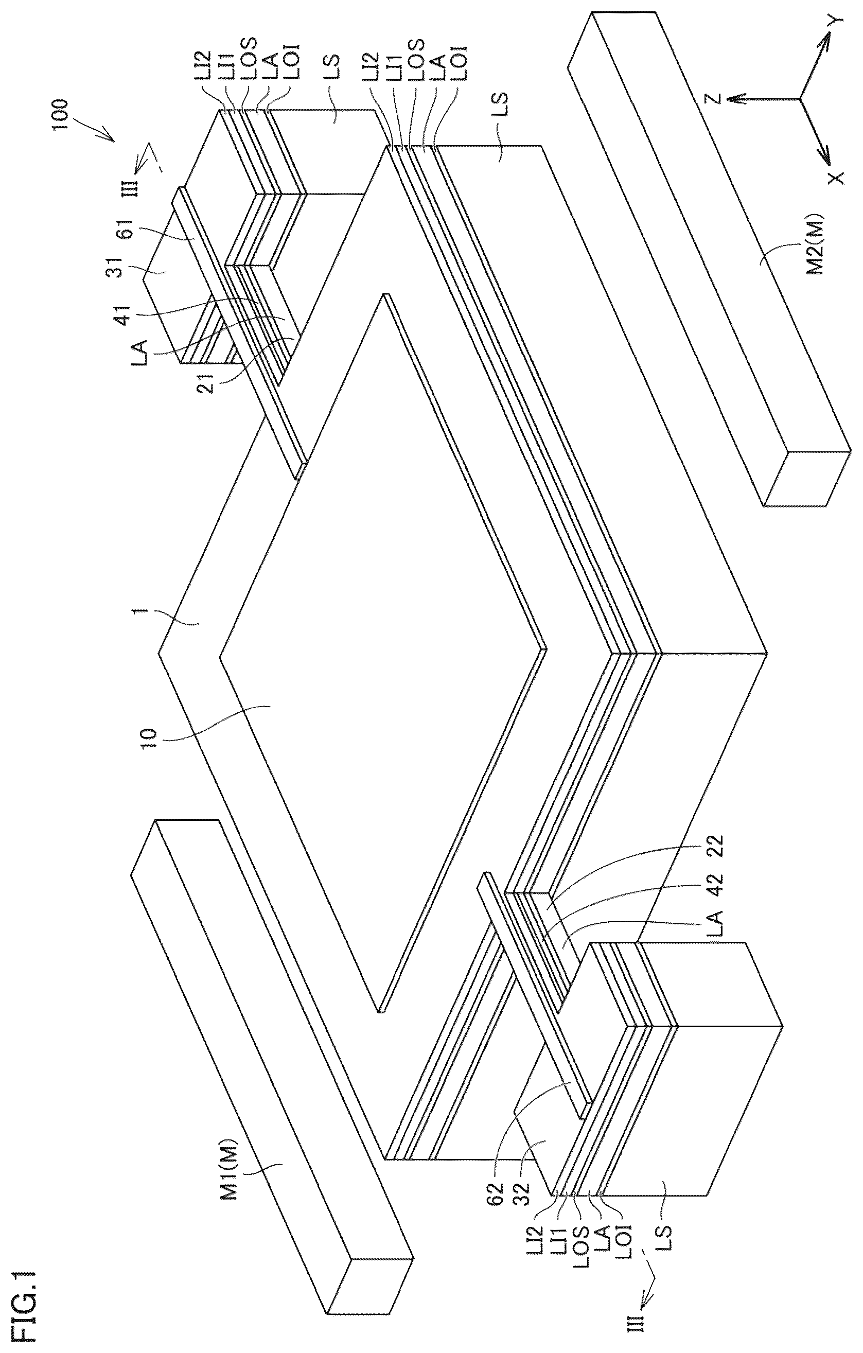 Patent US12313840 Figure 1 – Optical scanning device, distance measuring device, and method for manufacturing optical scanning device