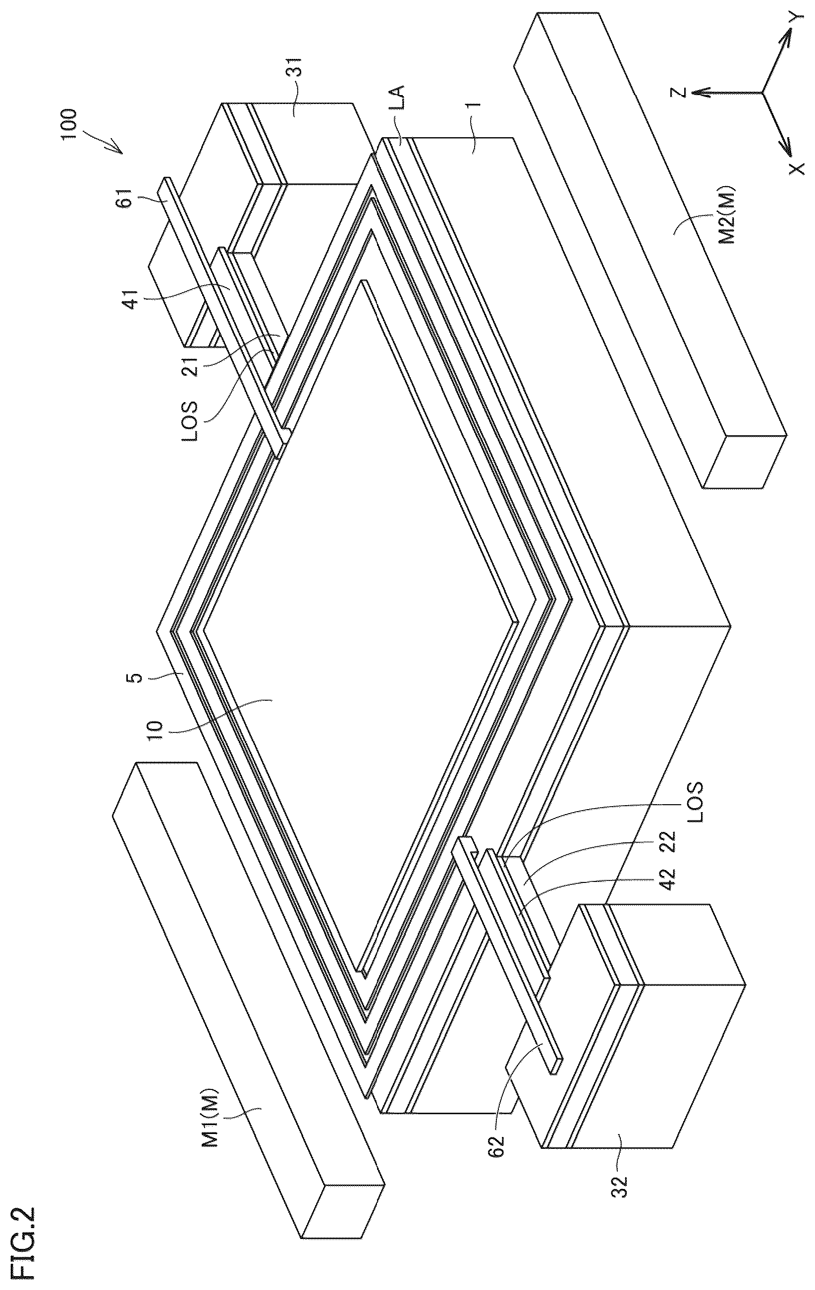 Patent US12313840 Figure 2 – Optical scanning device, distance measuring device, and method for manufacturing optical scanning device