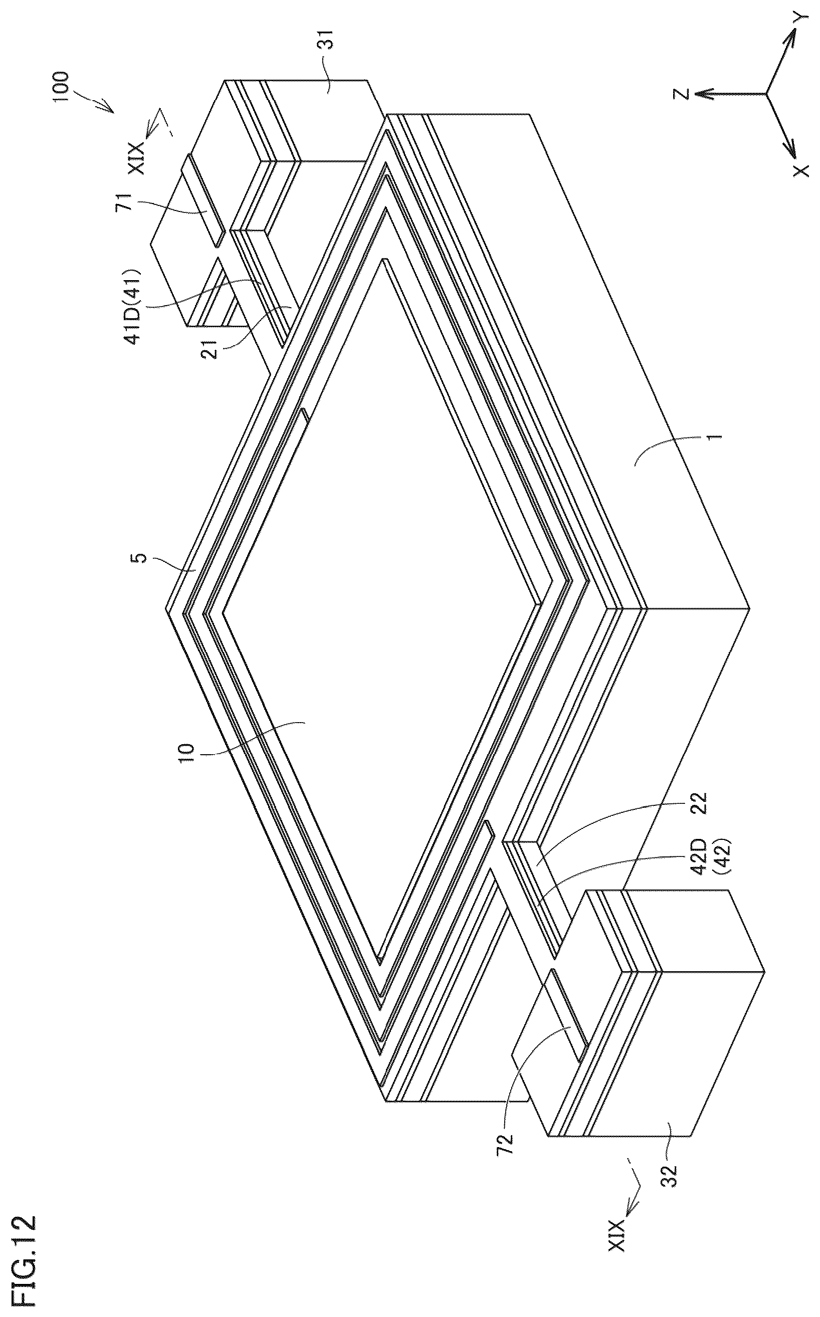 Patent US12313840 Figure 12 – Optical scanning device, distance measuring device, and method for manufacturing optical scanning device