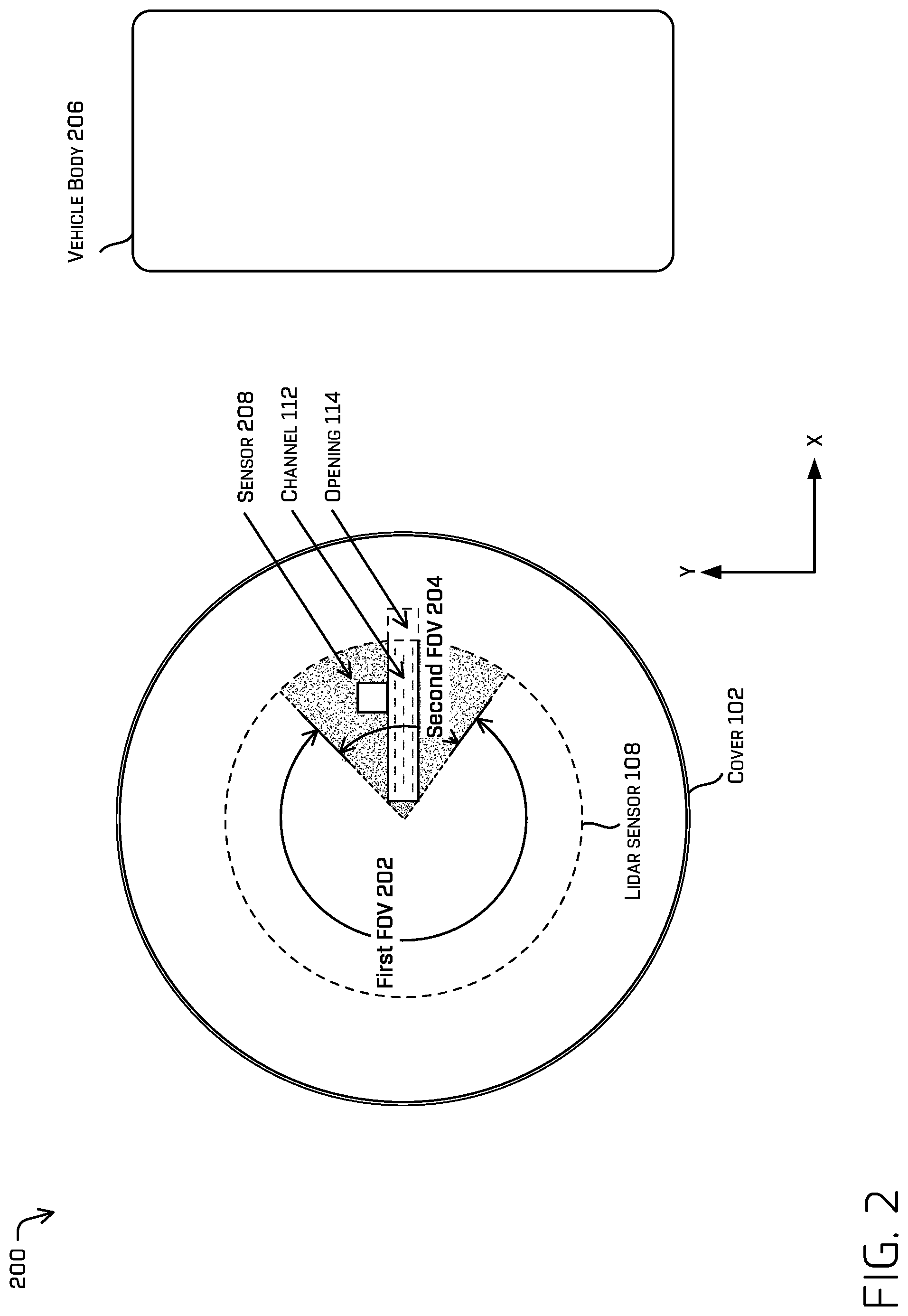 Patent US12313844 Figure 3 – Sensor cover with drain