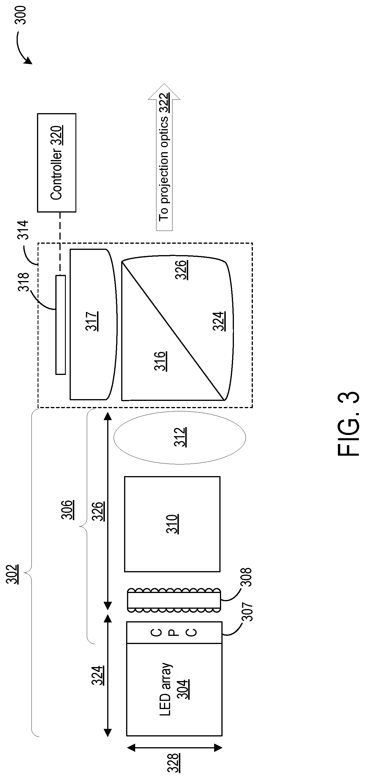 Patent US12313845 Figure 4 – Illuminating spatial light modulator with LED array