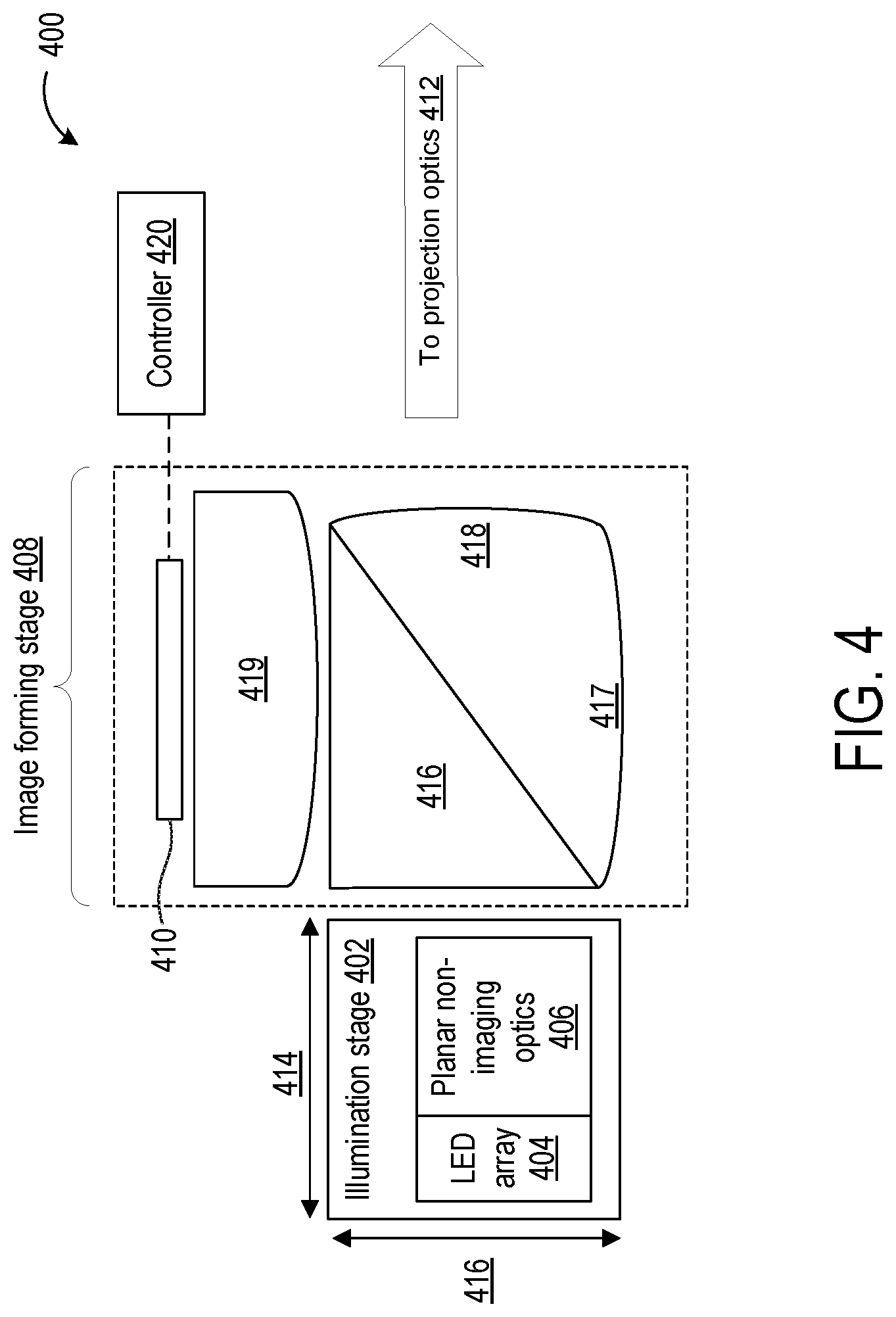 Patent US12313845 Figure 5 – Illuminating spatial light modulator with LED array