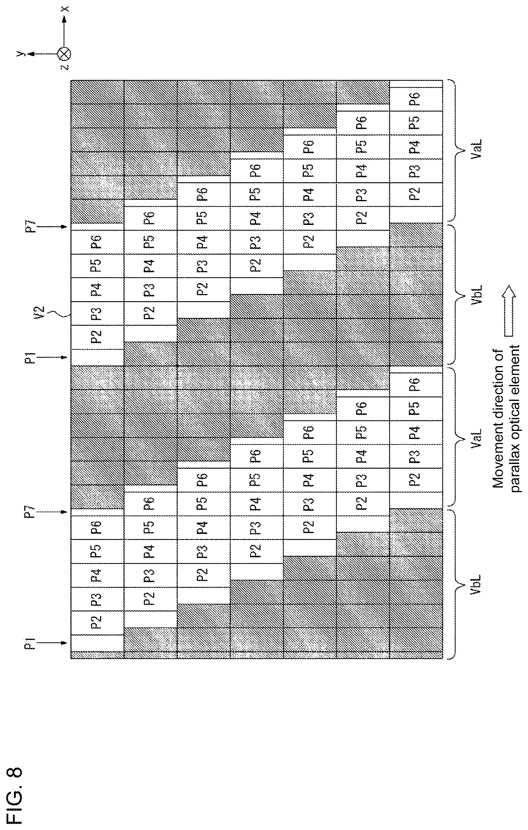Patent US12313847 Figure 8 – Head-up display, head-up display system, and movable body