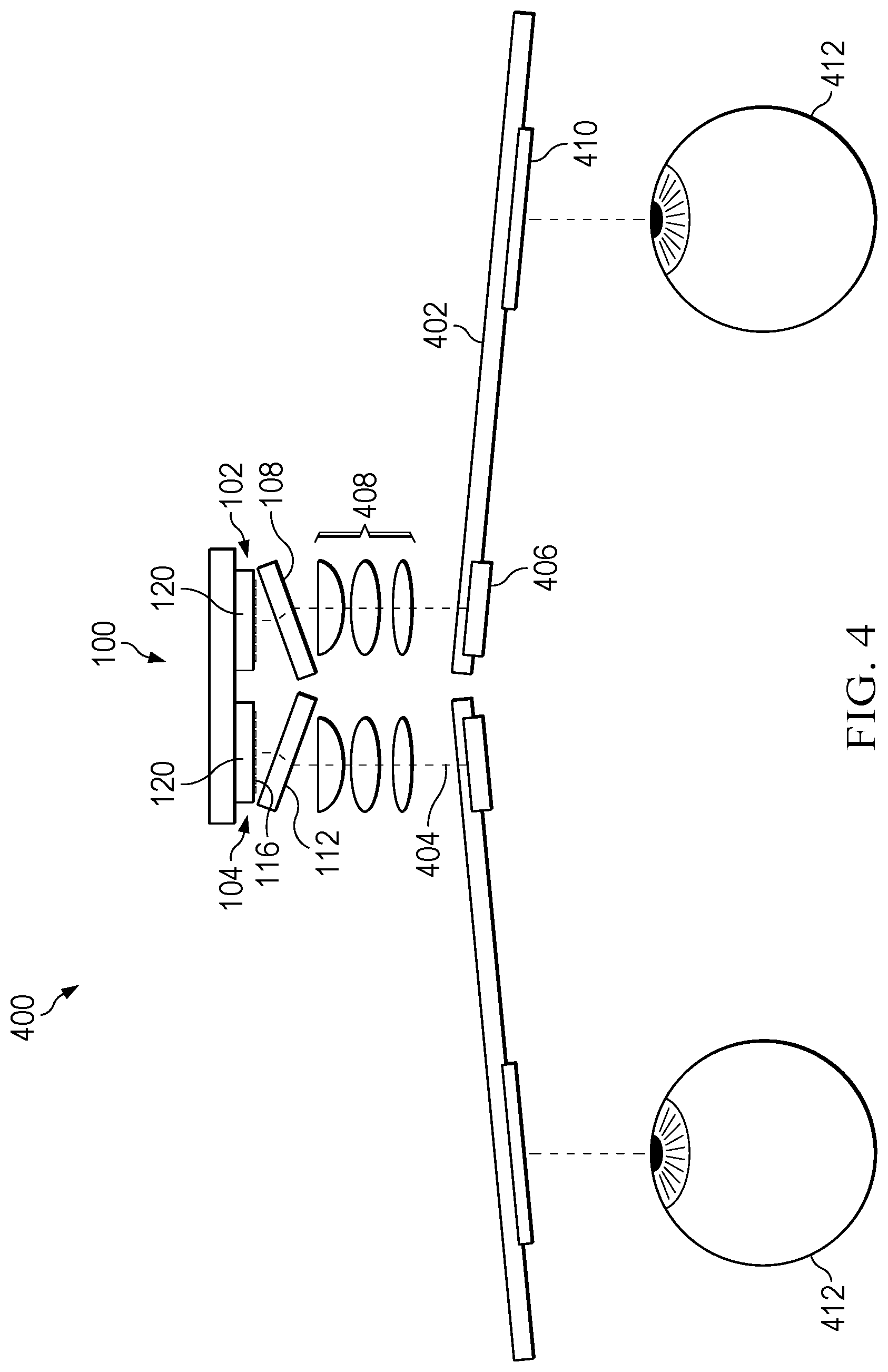 Patent US12313850 Figure 4 – Augmented reality optical projector system