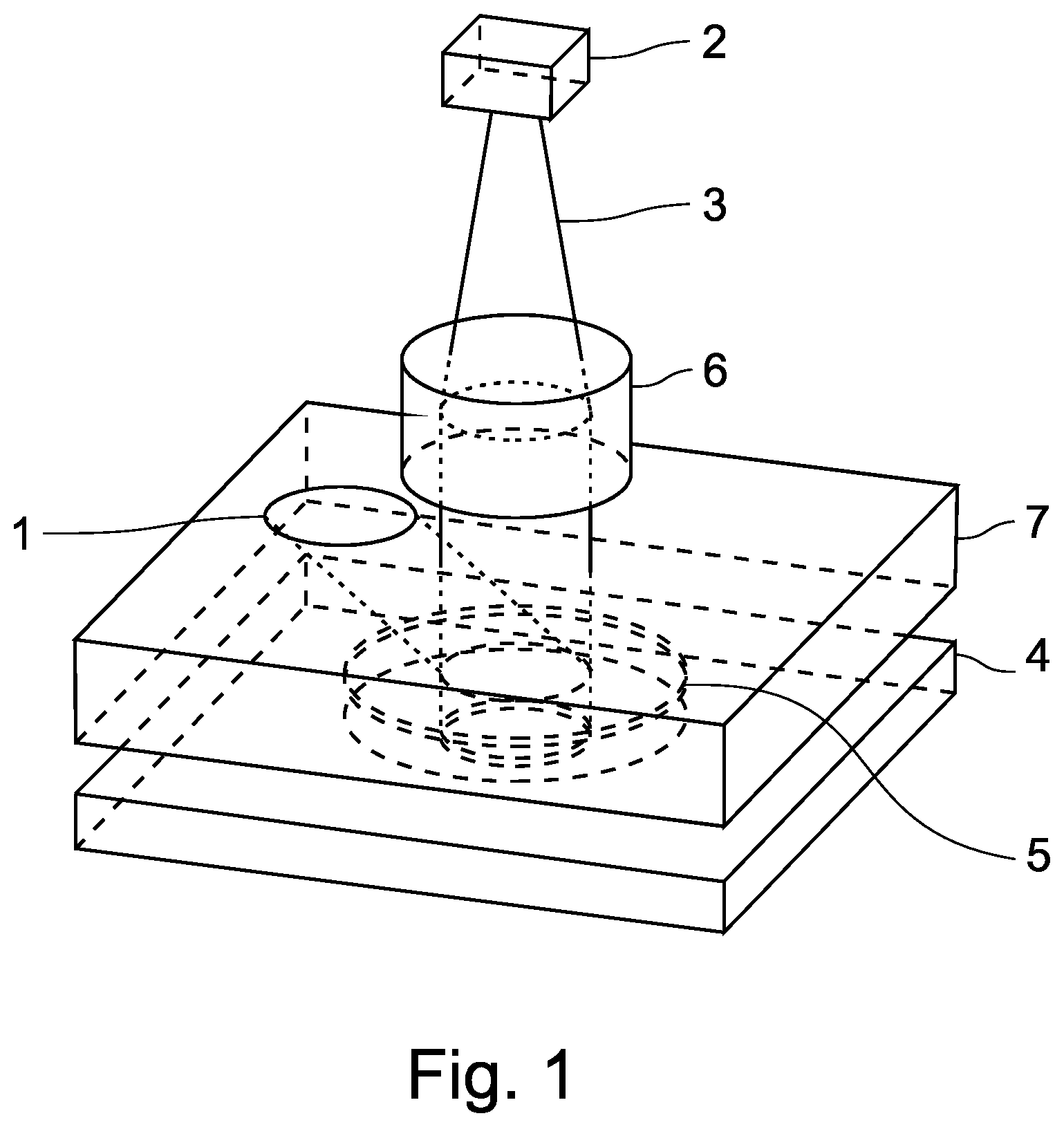 Patent US12313851 Figure 1 – Device for generating and displaying an image on an observation field using a multifunctional diffractive element