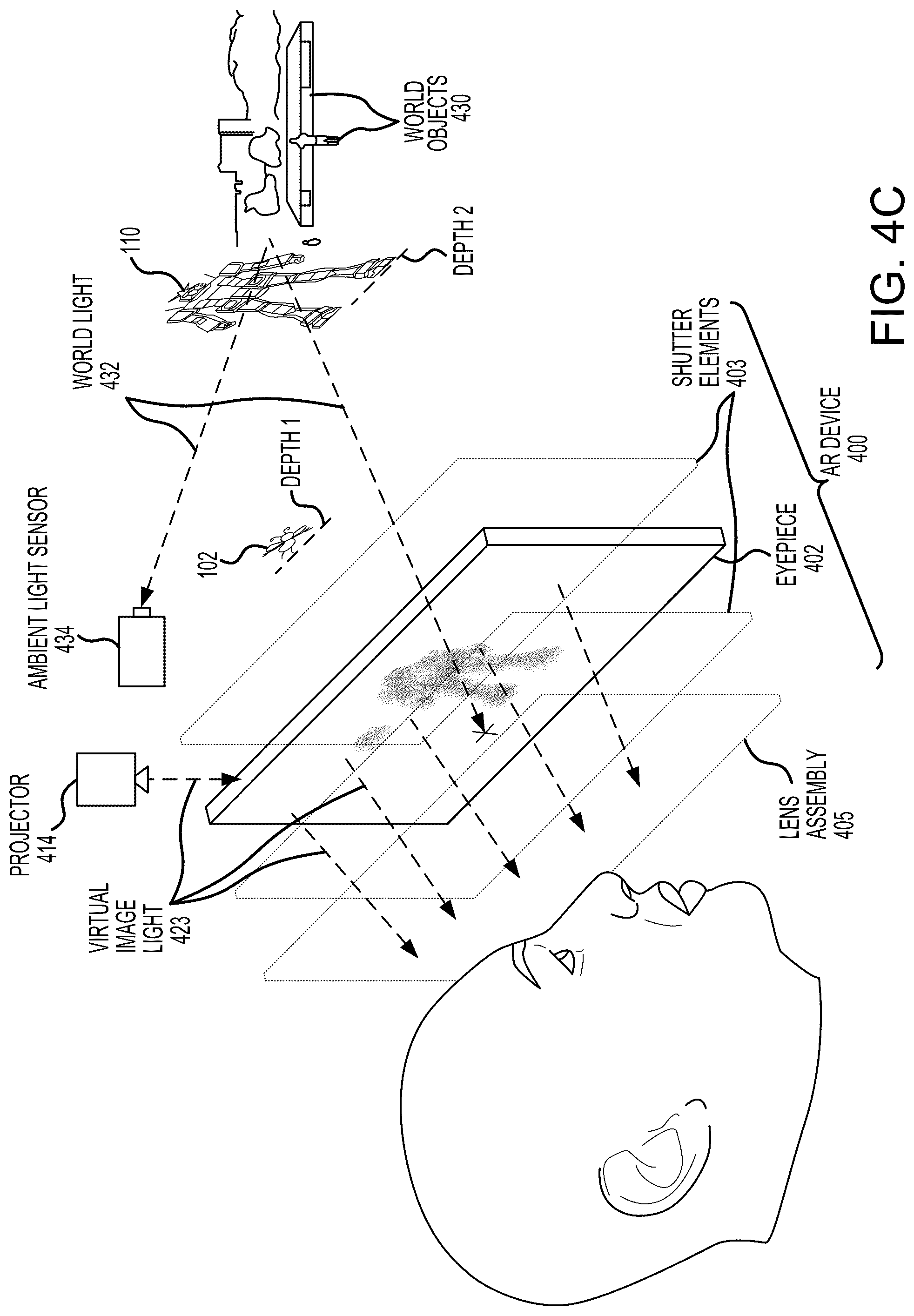 Patent US12313852 Figure 6 – Time-multiplexed display of virtual content at various depths