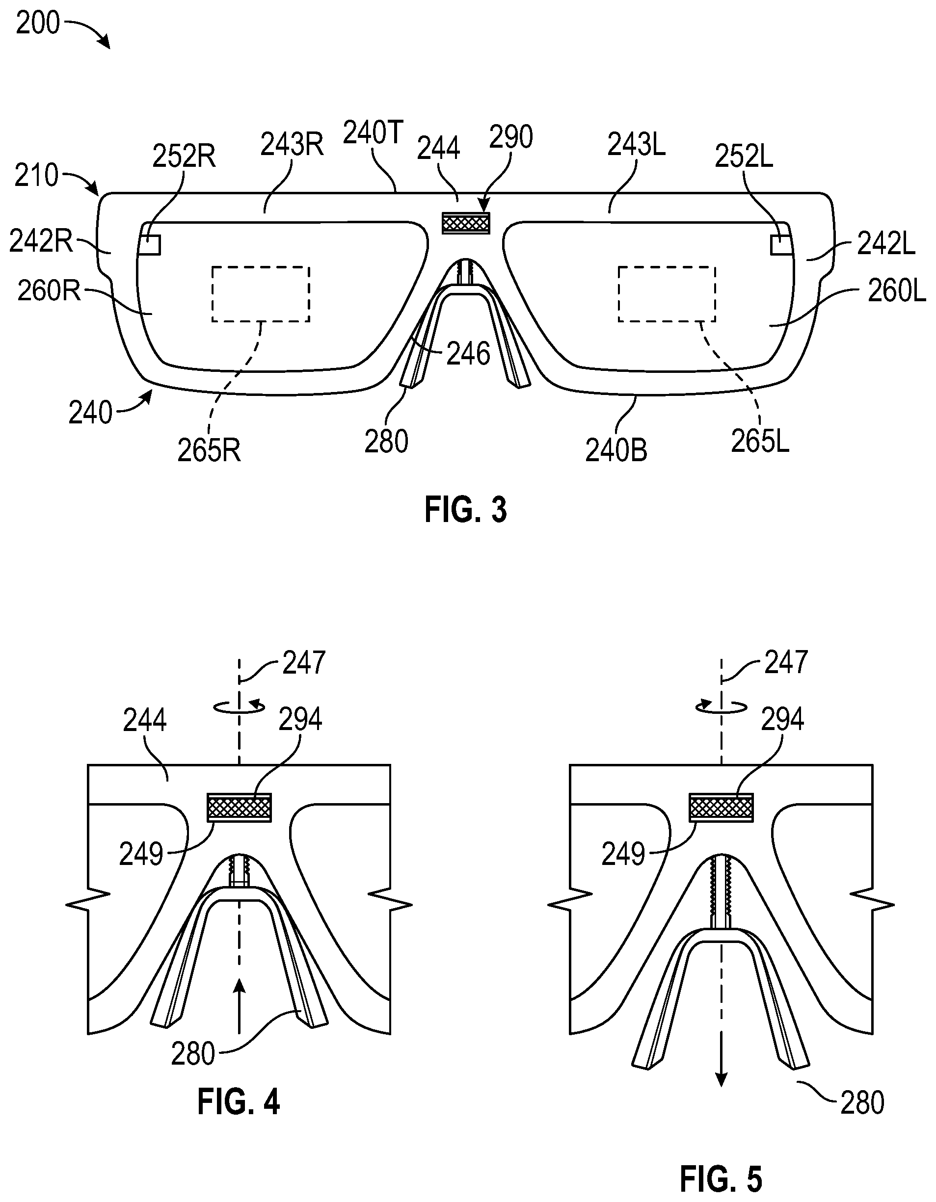 Patent US12313853 Figure 3 – Adjustable frame assembly and augmented reality eyewear with adjustable frame assembly