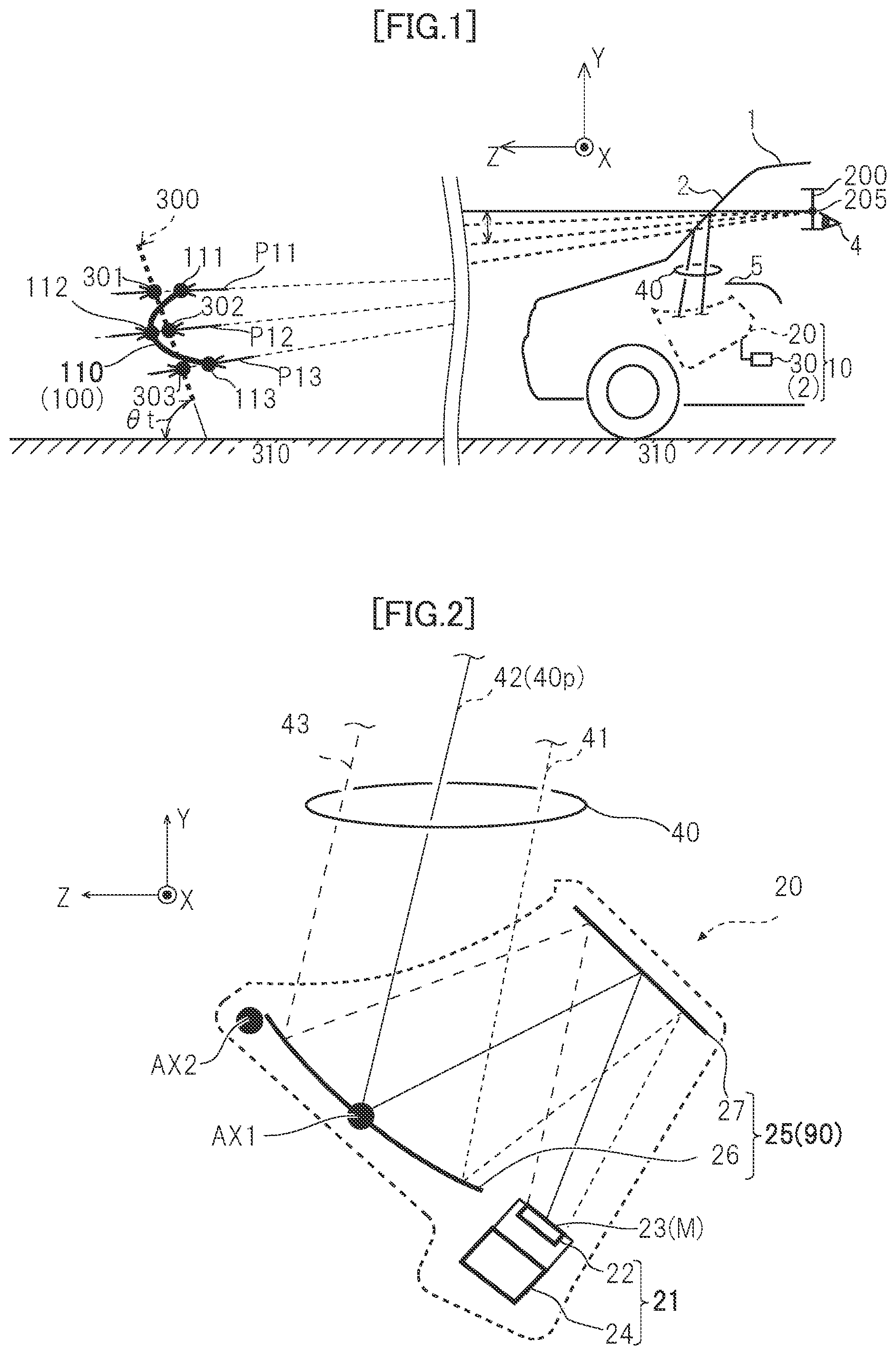 Patent US12313854 Figure 1 – Head-up display device and mobile object