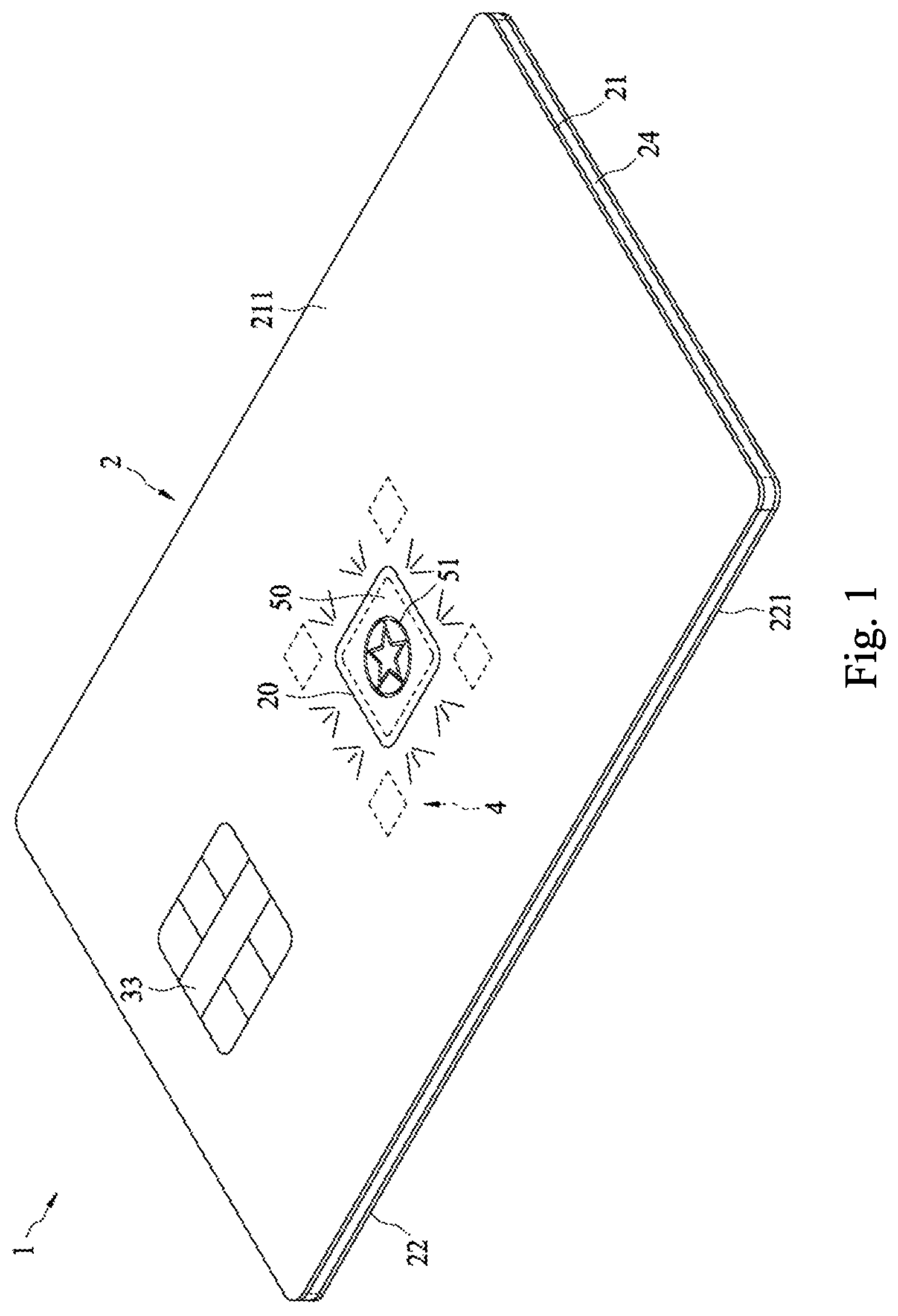 Patent US12313874 Figure 1 – Light sculpture electronic card