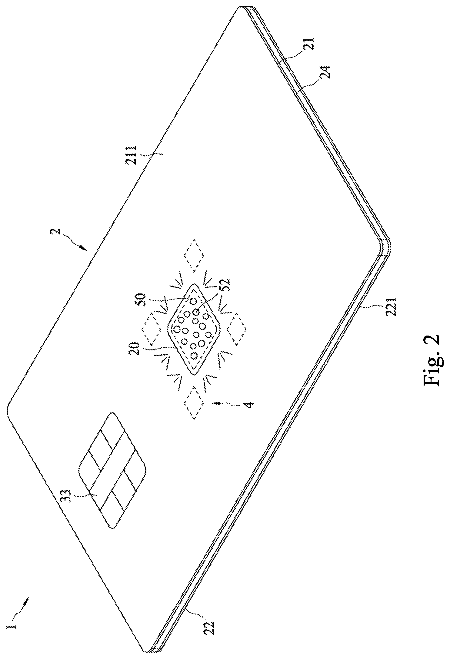 Patent US12313874 Figure 2 – Light sculpture electronic card