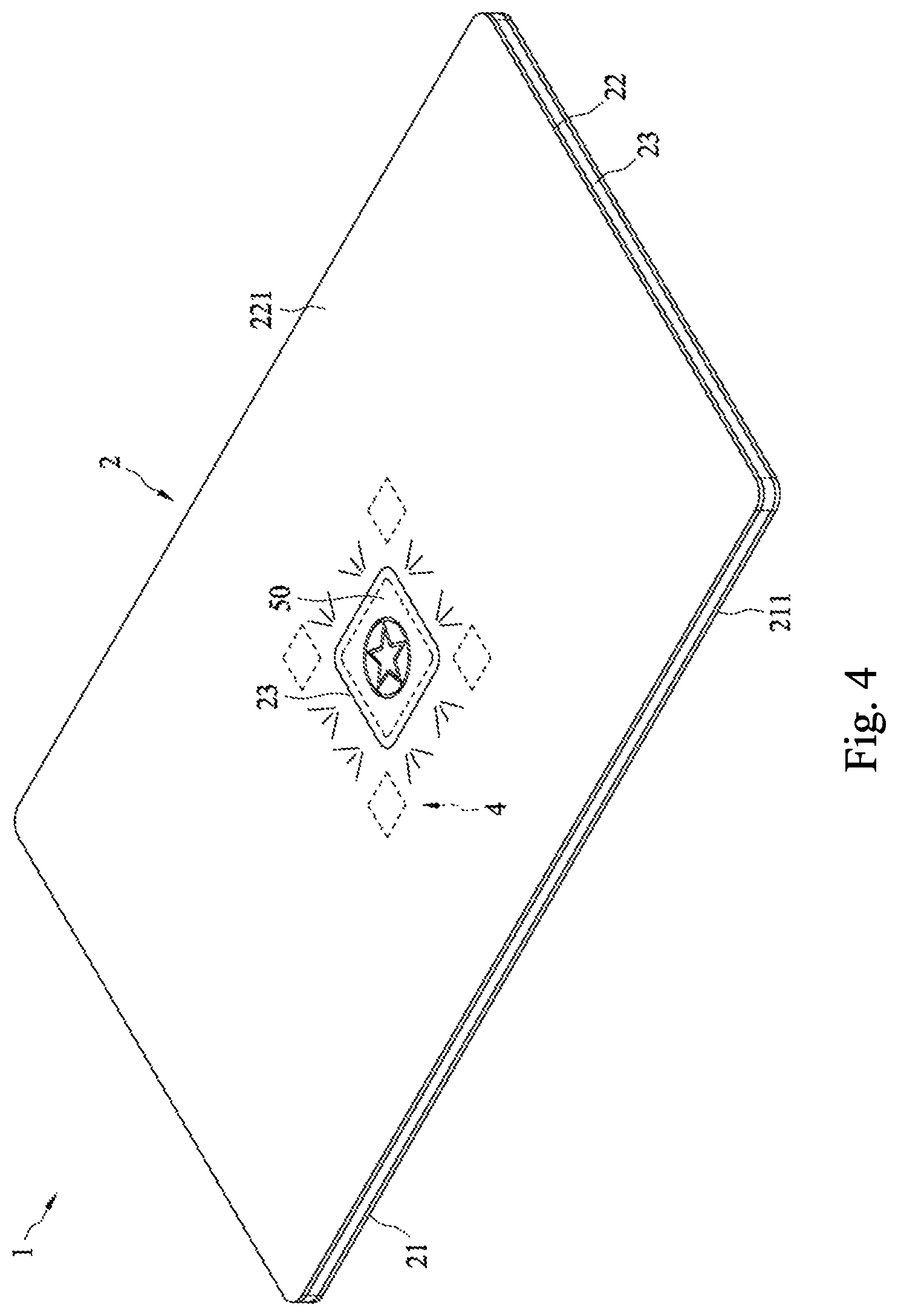 Patent US12313874 Figure 4 – Light sculpture electronic card