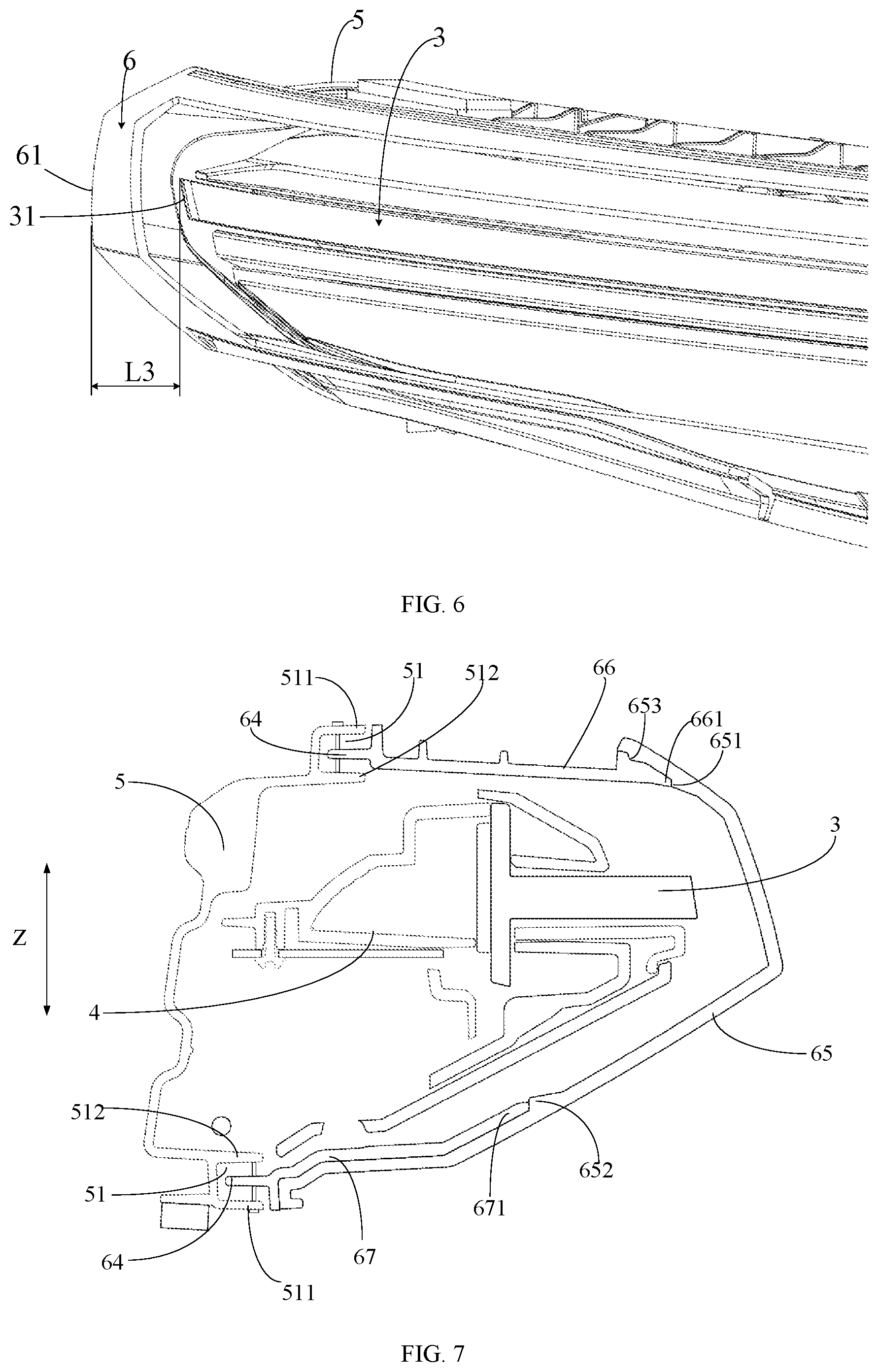 Patent US12313876 Figure 3 – Through-type lamp and vehicle