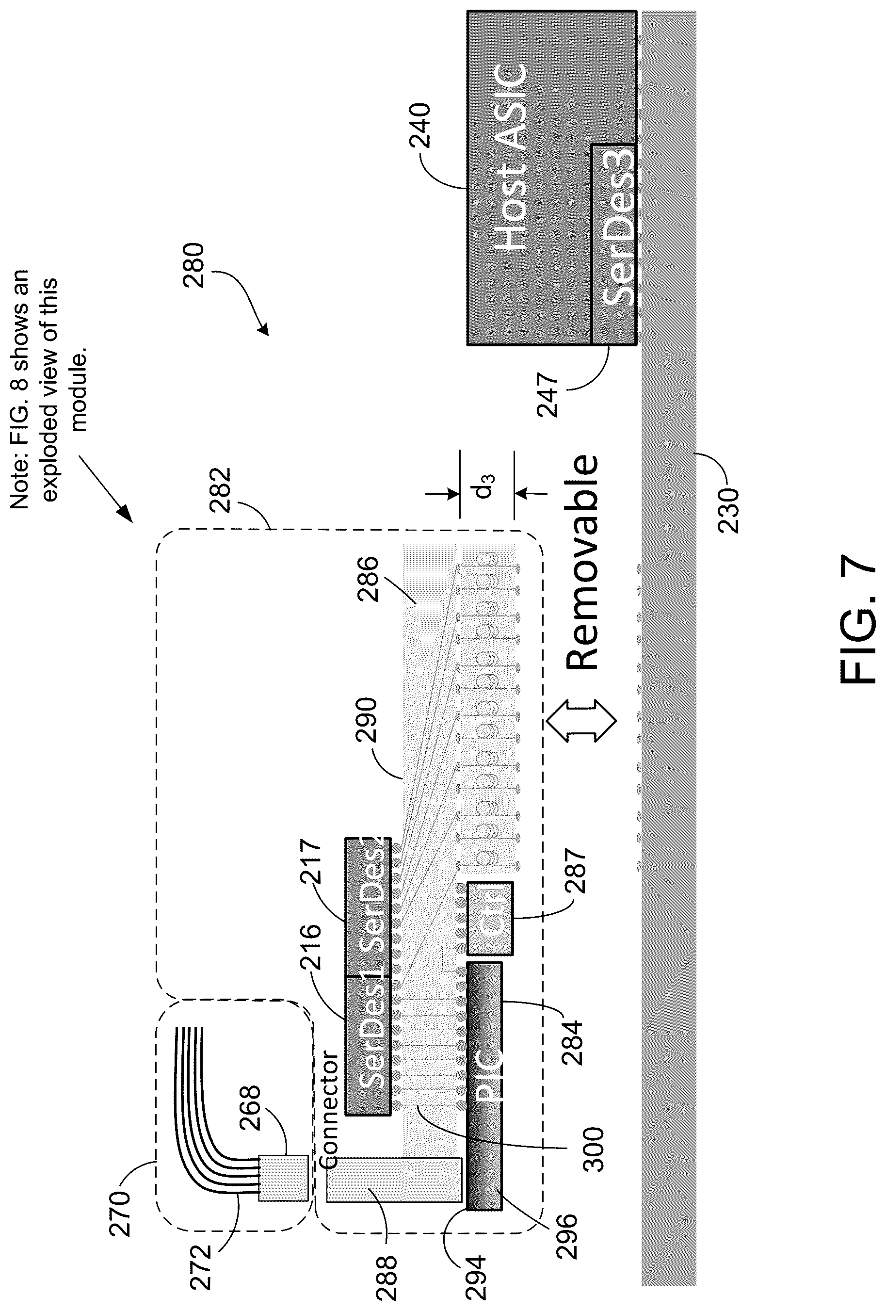 Patent US12313886 Figure 7 – Data processing systems including optical communication modules