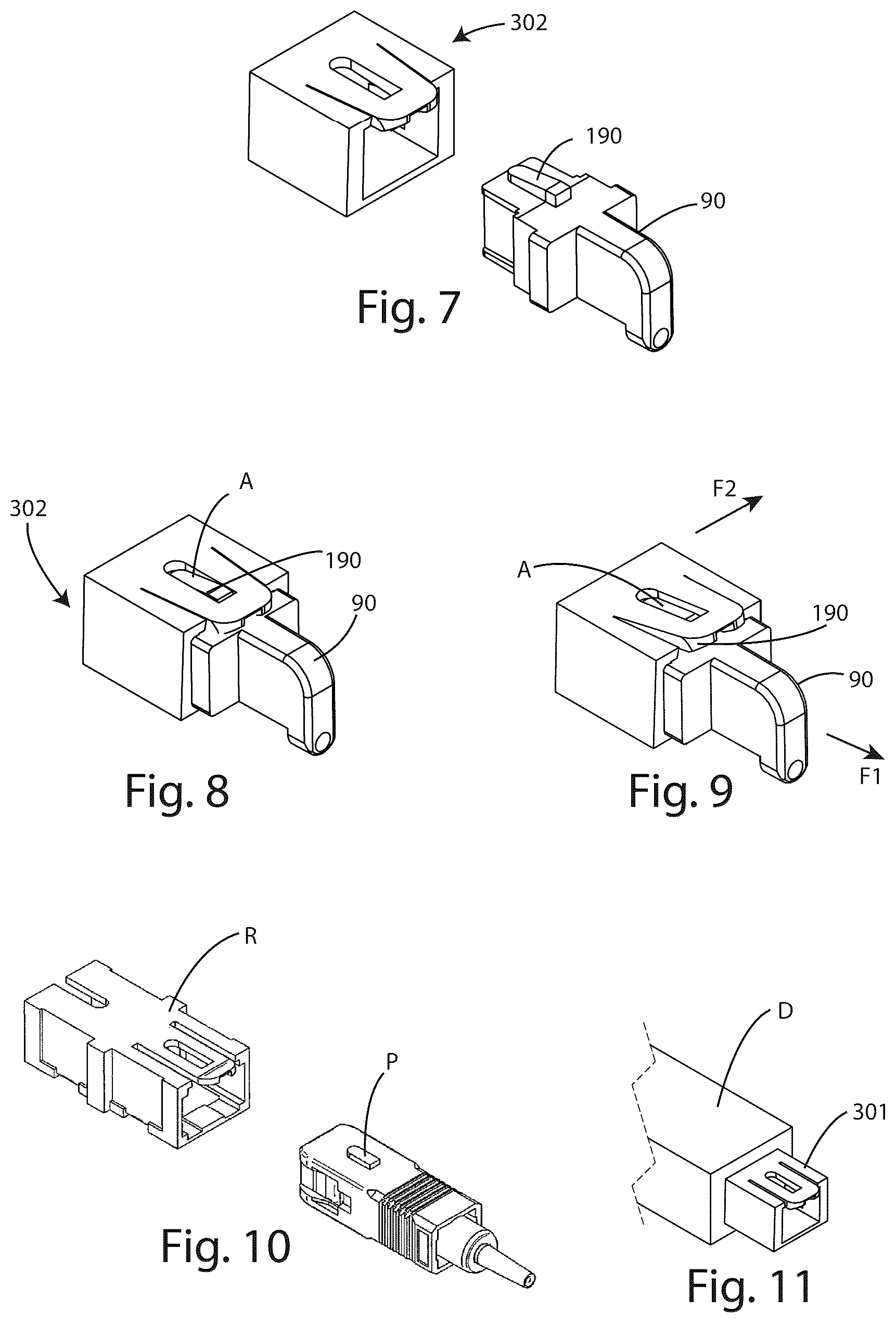 Patent US12313887 Figure 2 – Safety female adapter device for fiber optic connections