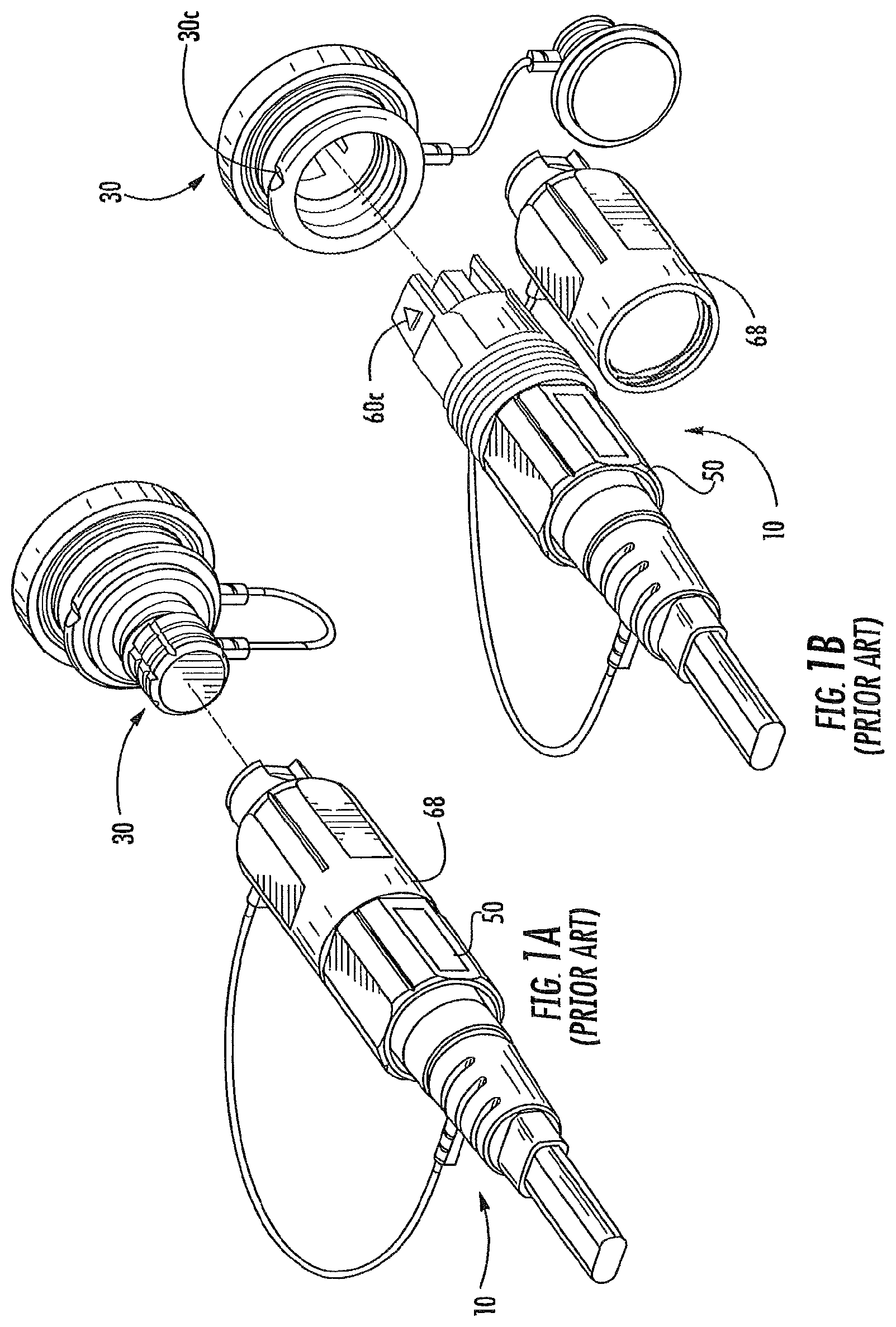 Patent US12313888 Figure 1 – Female hardened optical connectors for use with male plug connectors