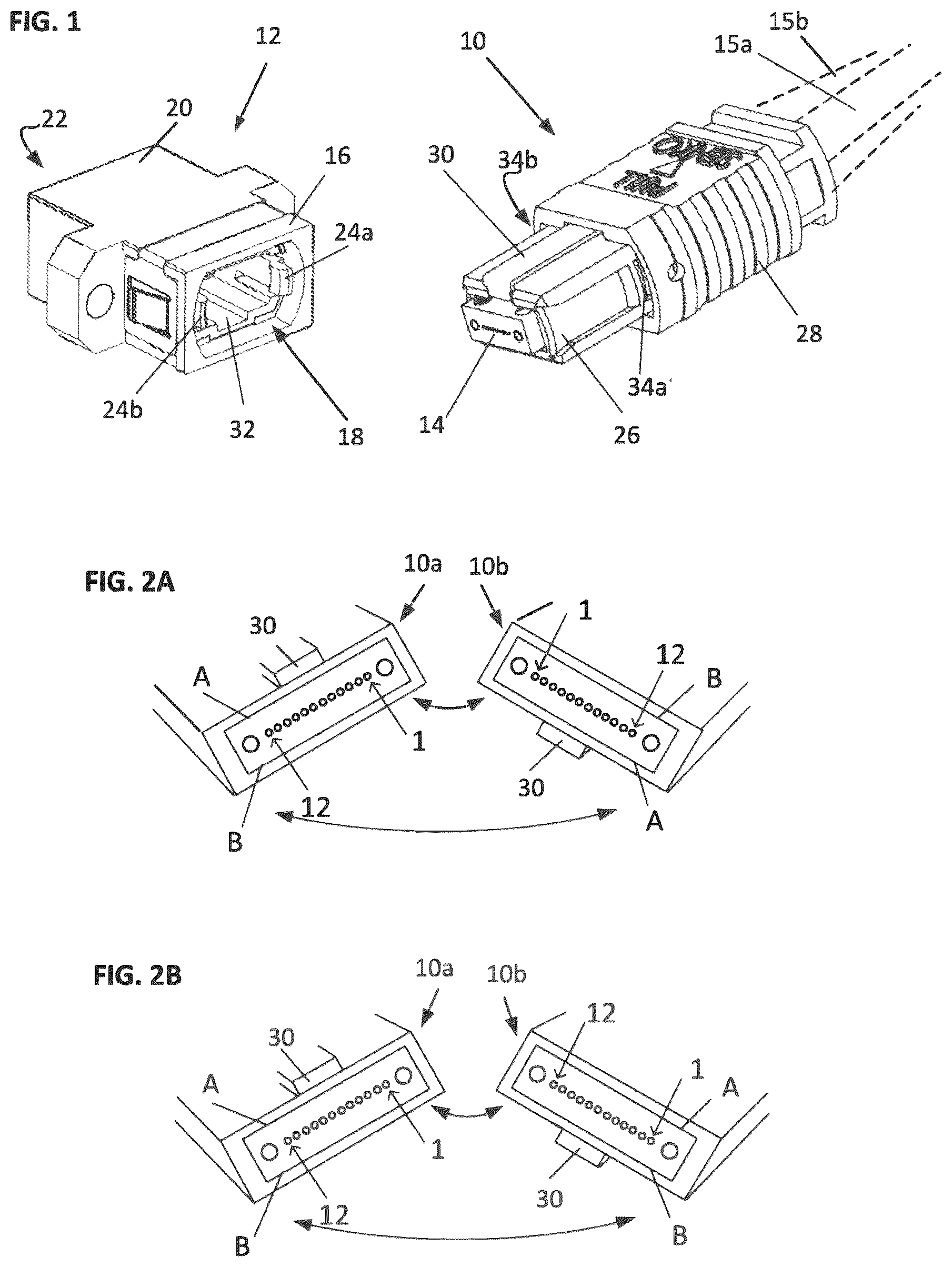 Patent US12313889 Figure 1 – Optical fiber connector with changeable polarity