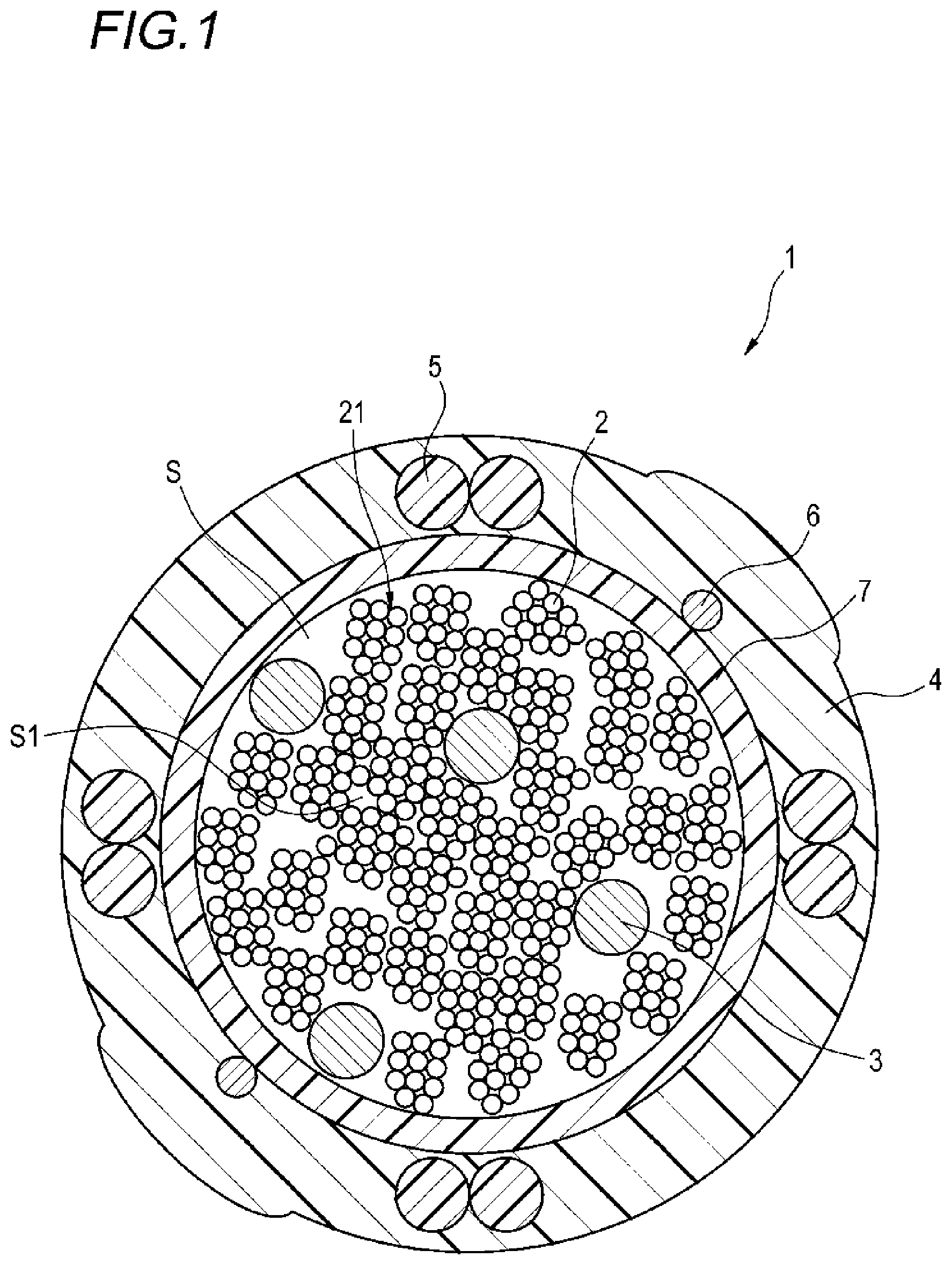 Patent US12313894 Figure 1 – Optical fiber cable and optical fiber unit