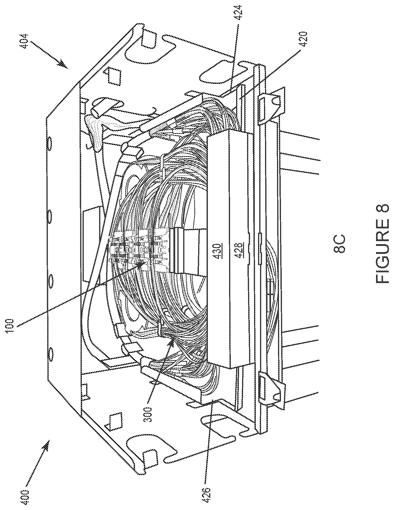 Patent US12313895 Figure 11 – Platform for multilayer stack of fiber optic splice holders