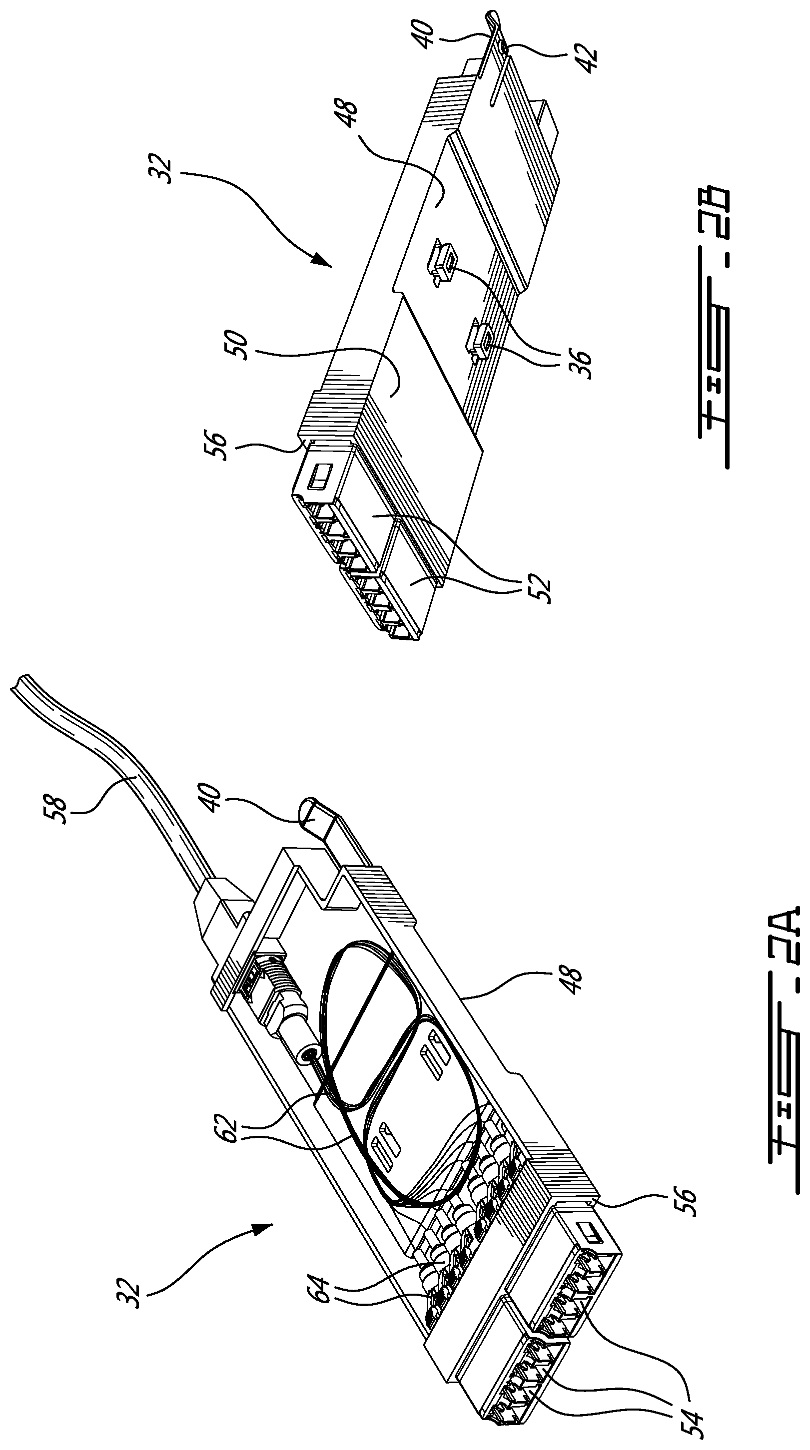 Patent US12313896 Figure 2 – Tray means for providing a plurality of different modular cassette configurations in a fiber optic management system