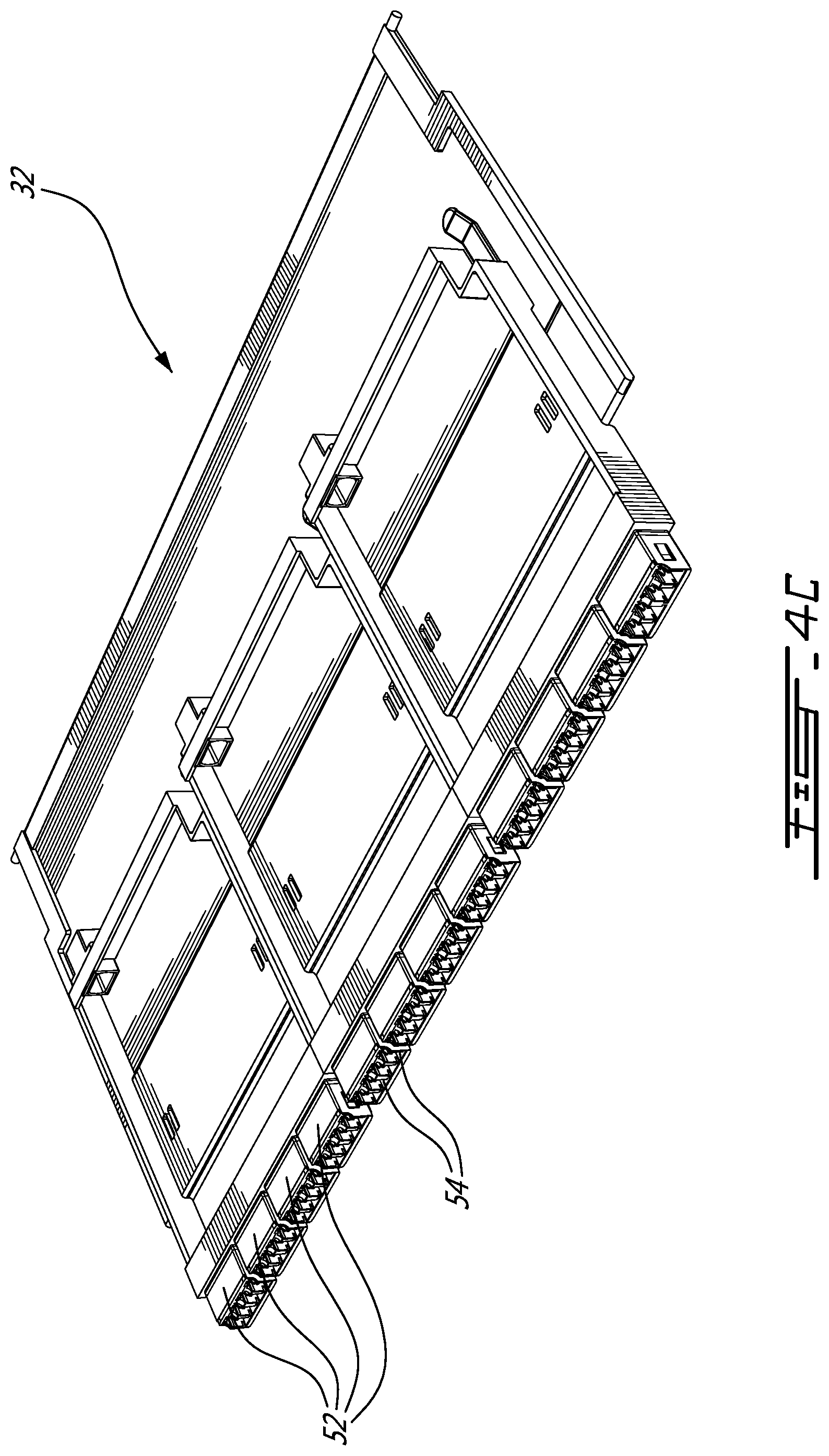 Patent US12313896 Figure 6 – Tray means for providing a plurality of different modular cassette configurations in a fiber optic management system