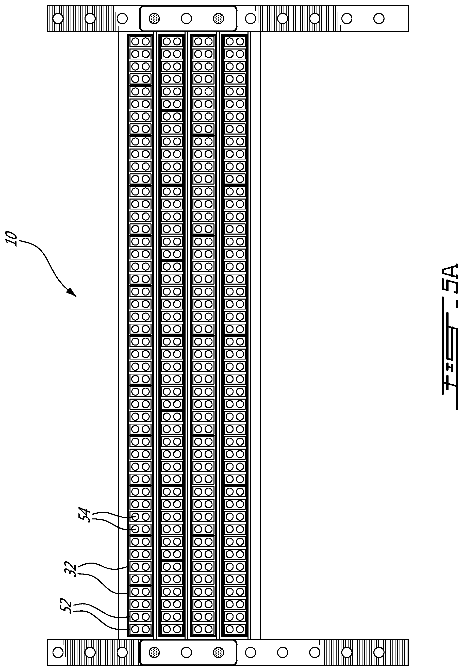 Patent US12313896 Figure 8 – Tray means for providing a plurality of different modular cassette configurations in a fiber optic management system