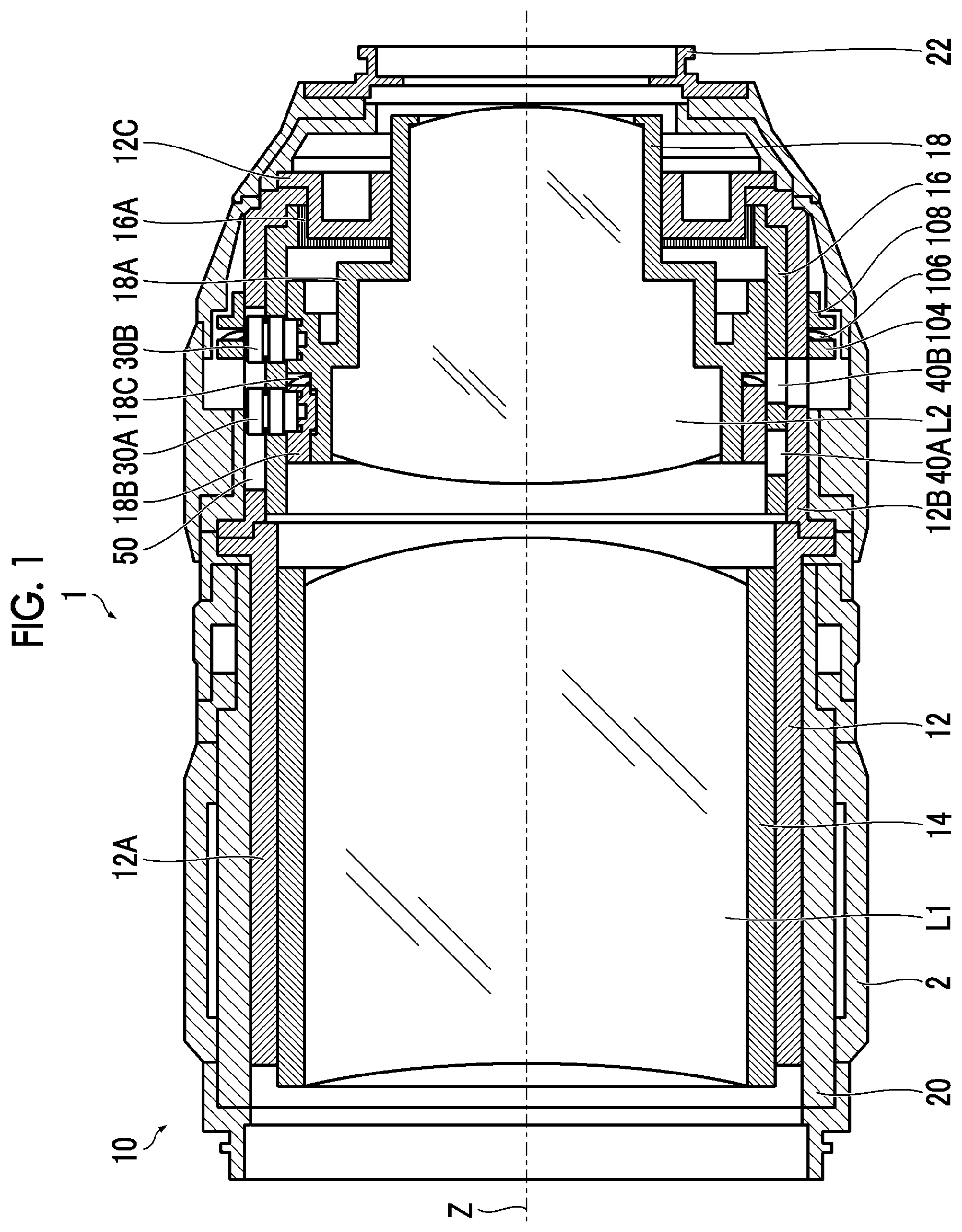 Patent US12313901 Figure 1 – Lens barrel
