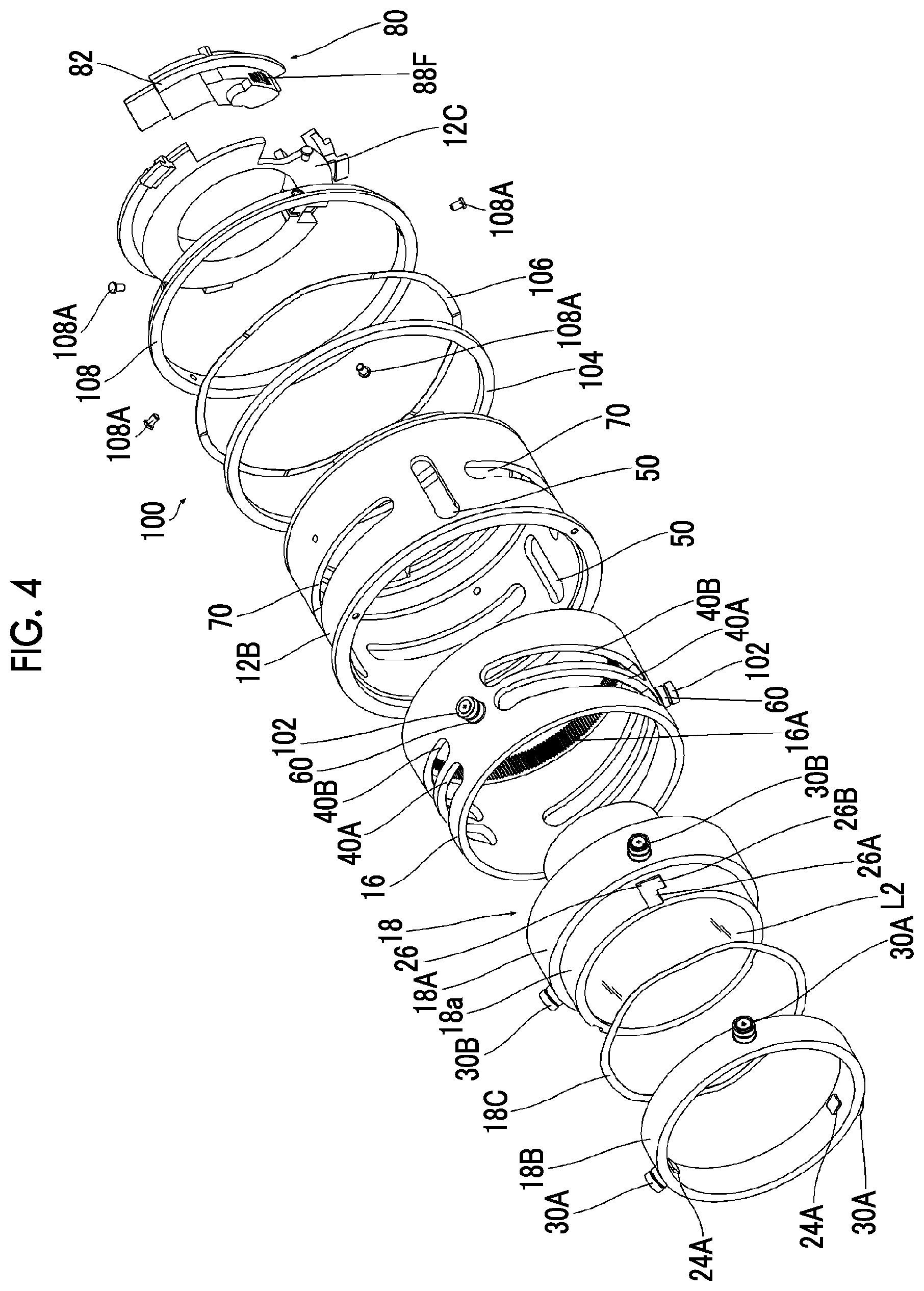 Patent US12313901 Figure 4 – Lens barrel