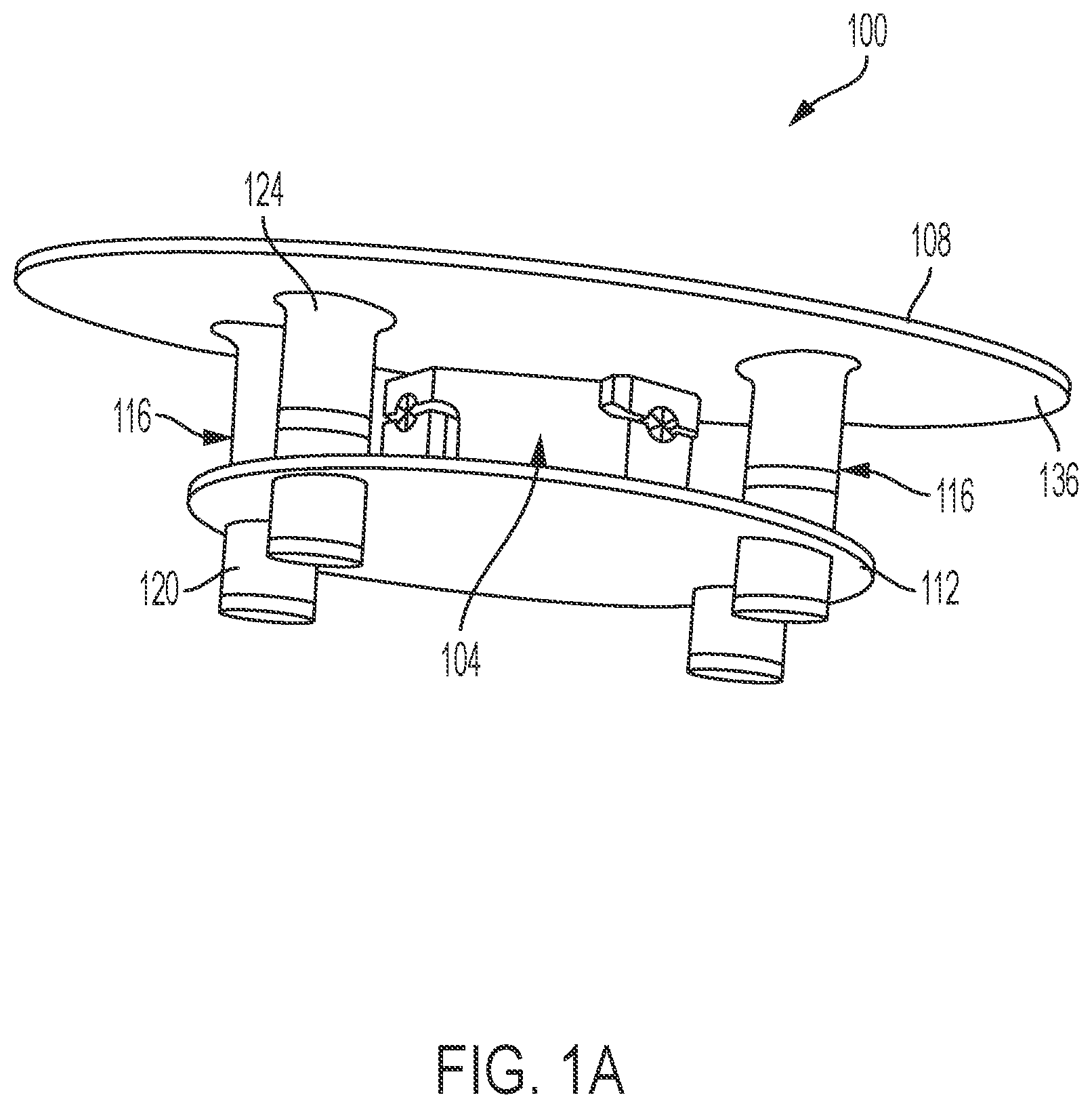 Patent US12313905 Figure 1 – Monolithic two-axis flexure with center hole feature