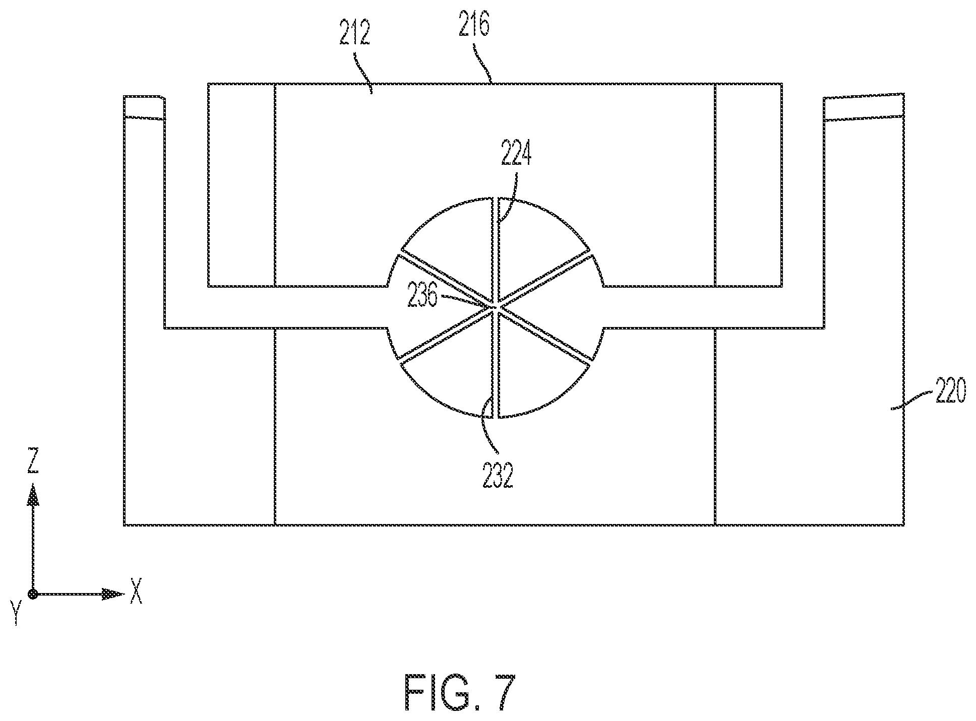 Patent US12313905 Figure 5 – Monolithic two-axis flexure with center hole feature