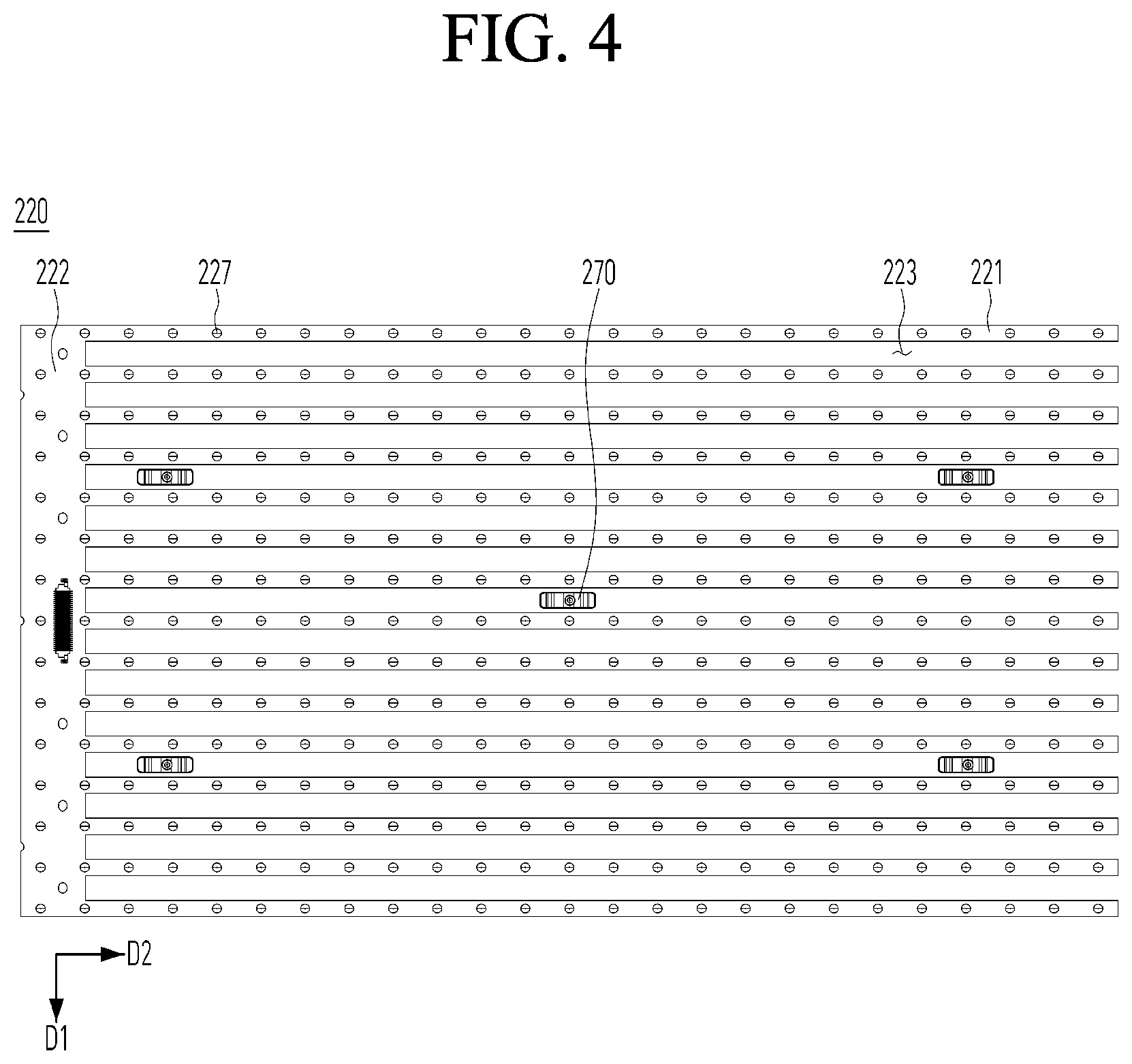 Patent US12313934 Figure 4 – Backlight unit having a rear plate that includes a second bead disposed between a substrate seating unit and a first bead