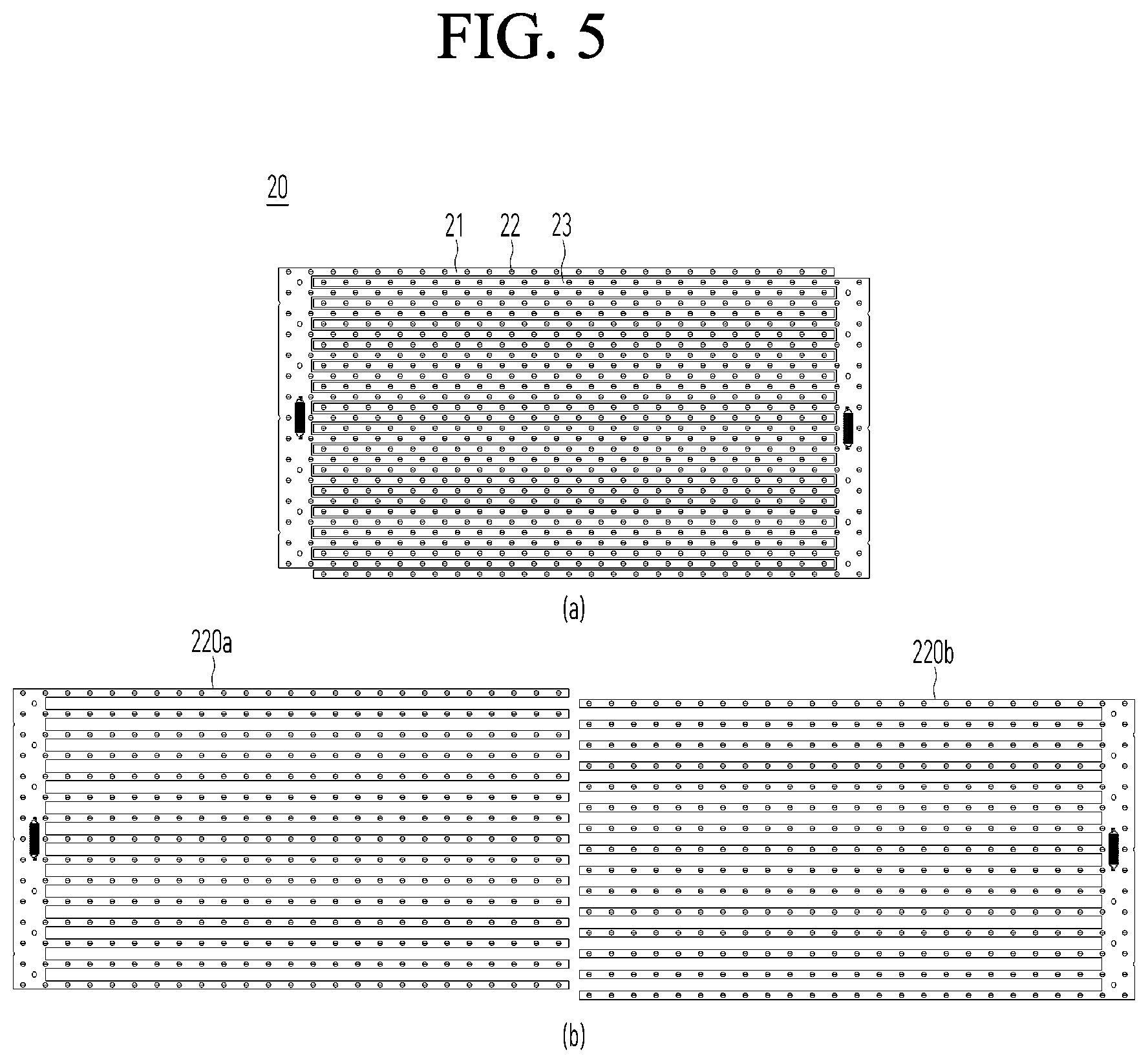 Patent US12313934 Figure 5 – Backlight unit having a rear plate that includes a second bead disposed between a substrate seating unit and a first bead