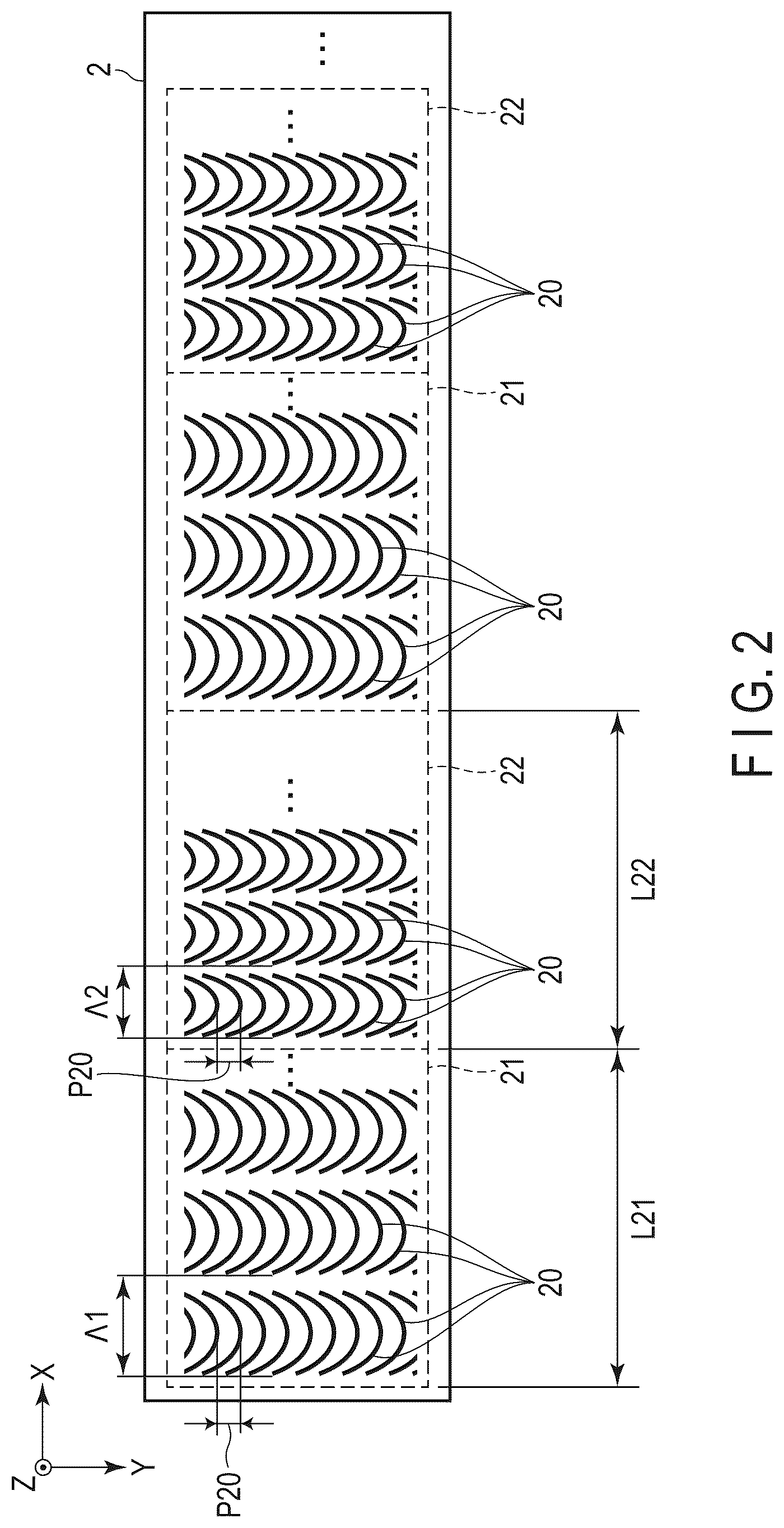 Patent US12313940 Figure 2 – Liquid crystal optical element comprising an alignment control layer having a plurality of convex bodies