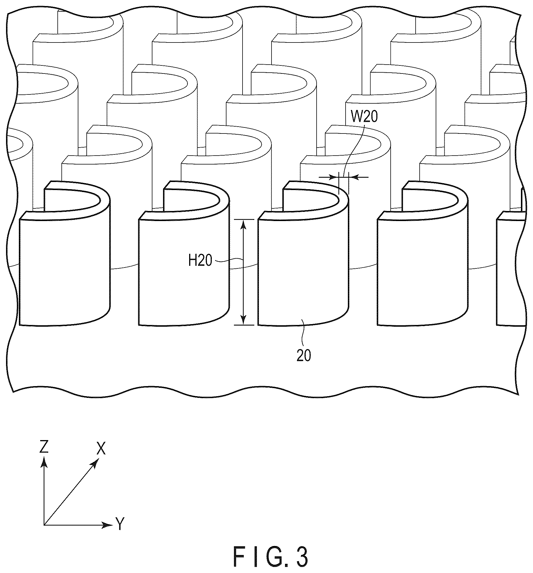 Patent US12313940 Figure 3 – Liquid crystal optical element comprising an alignment control layer having a plurality of convex bodies