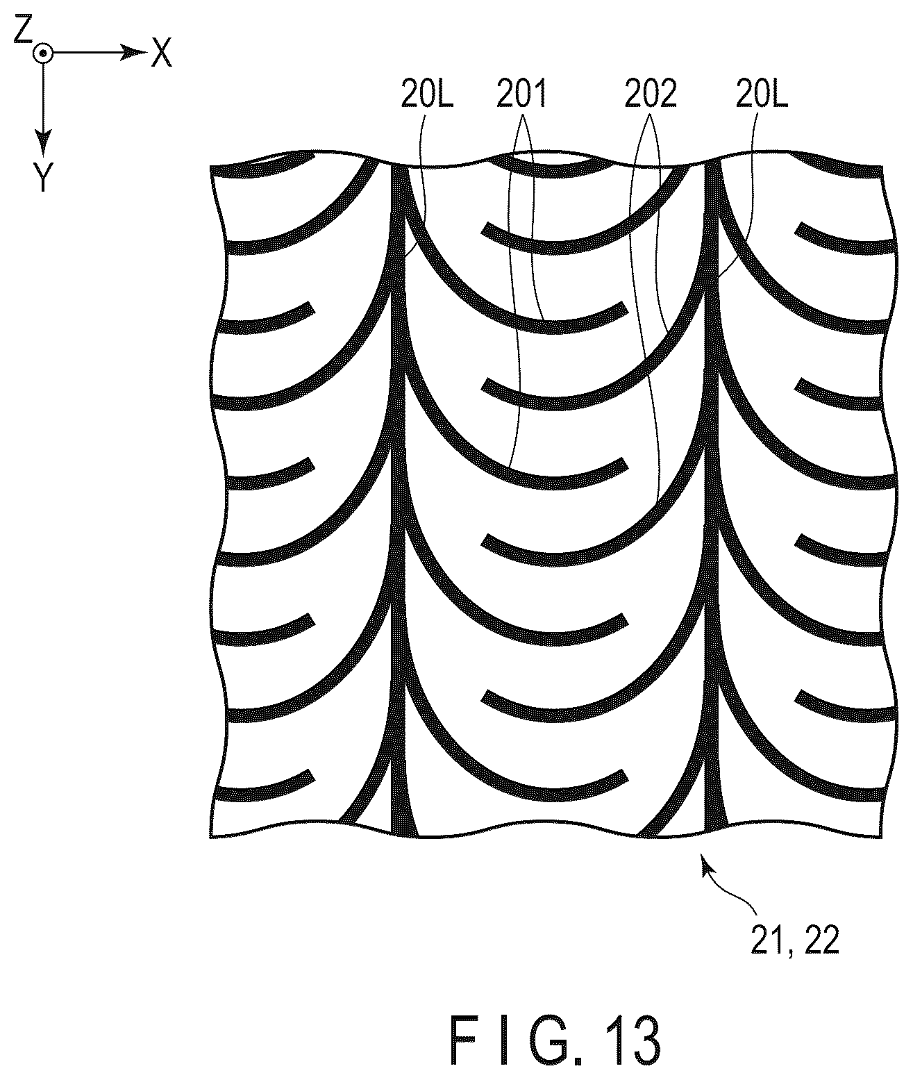 Patent US12313940 Figure 10 – Liquid crystal optical element comprising an alignment control layer having a plurality of convex bodies