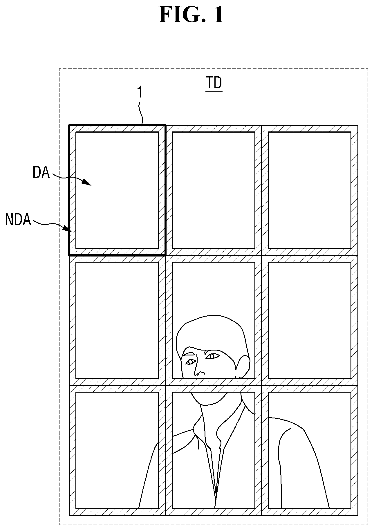 Patent US12313944 Figure 1 – Display device and method for manufacturing same