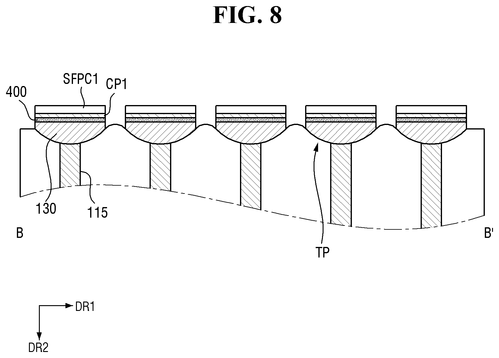Patent US12313944 Figure 8 – Display device and method for manufacturing same