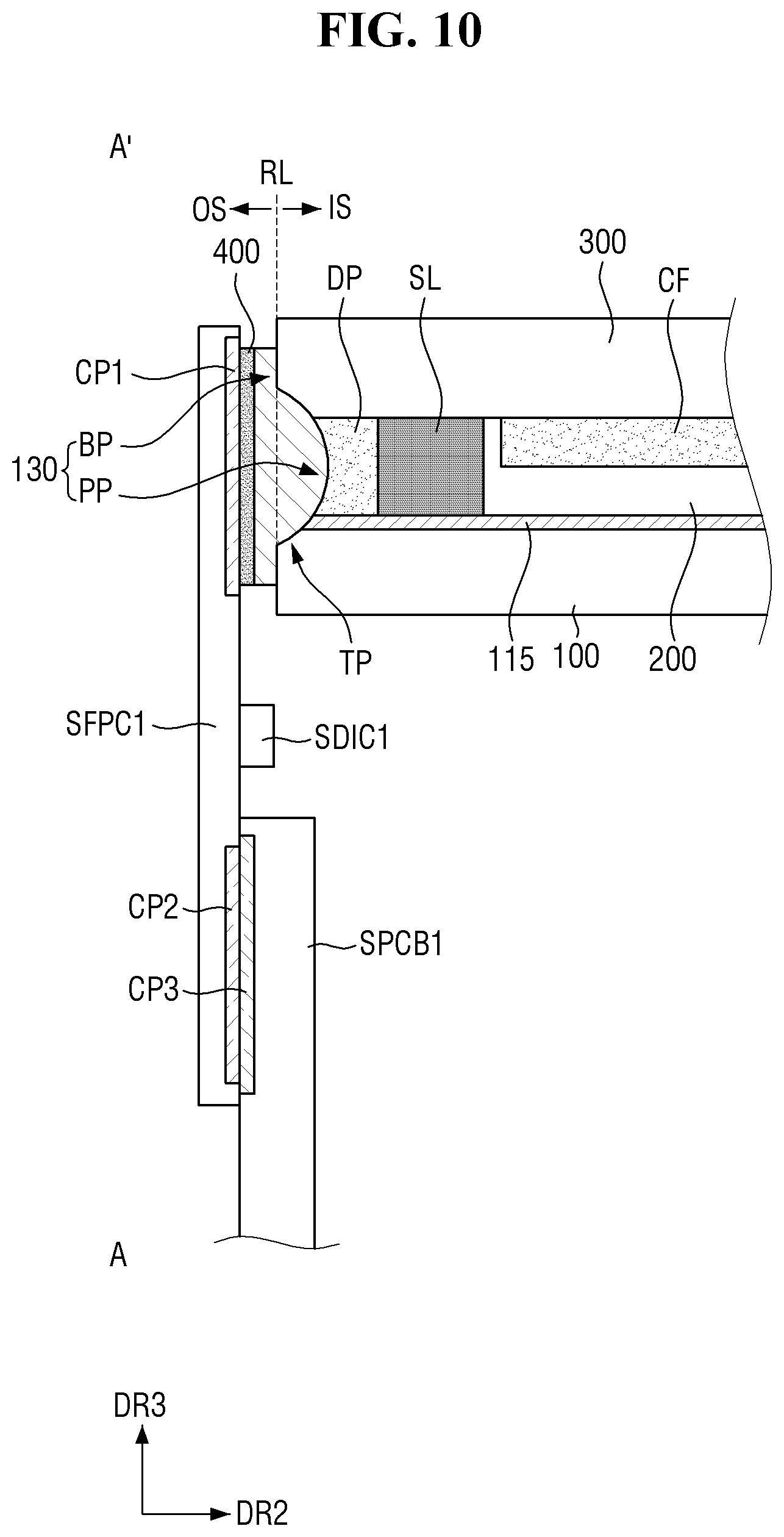Patent US12313944 Figure 10 – Display device and method for manufacturing same