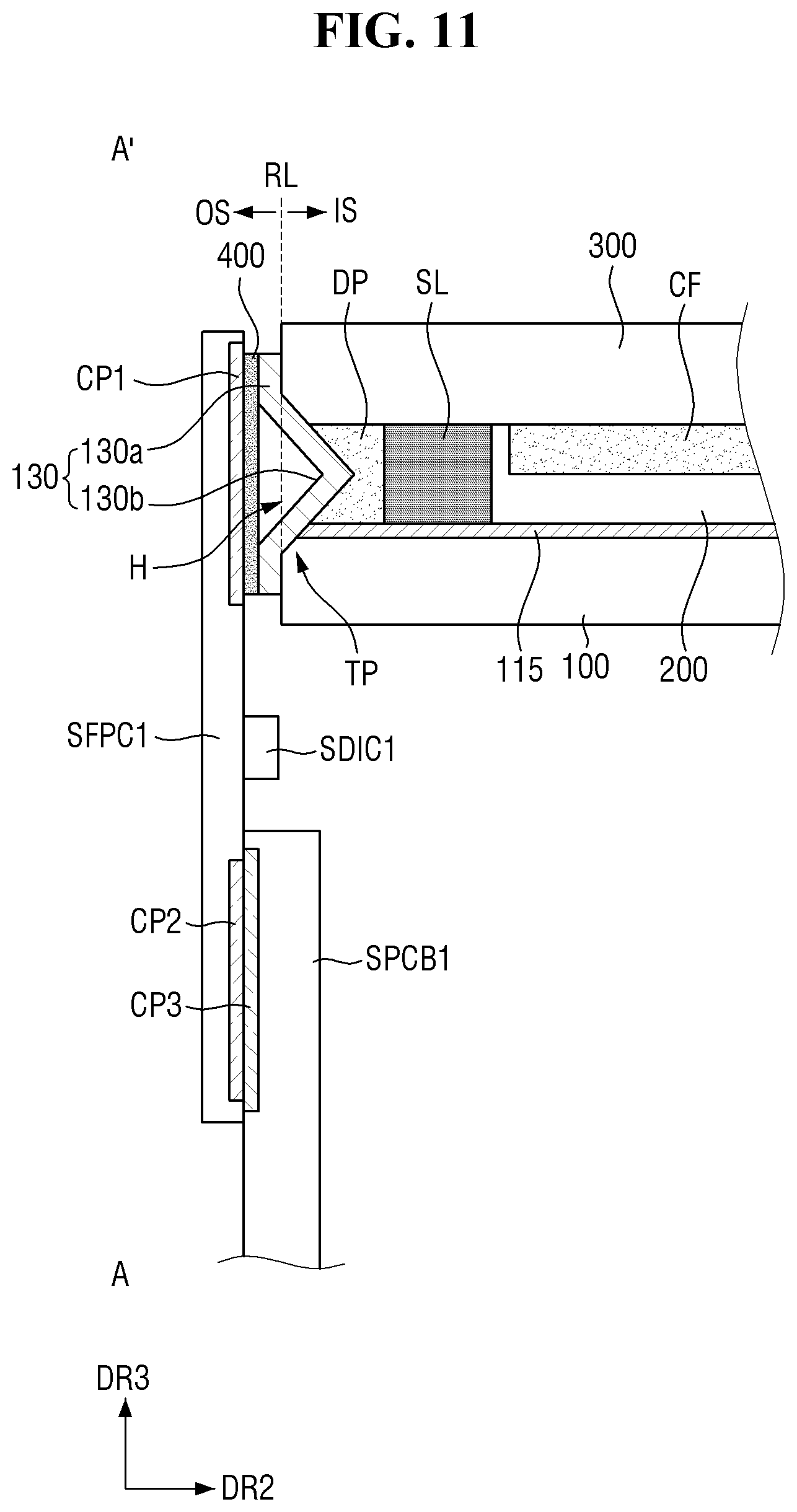 Patent US12313944 Figure 11 – Display device and method for manufacturing same