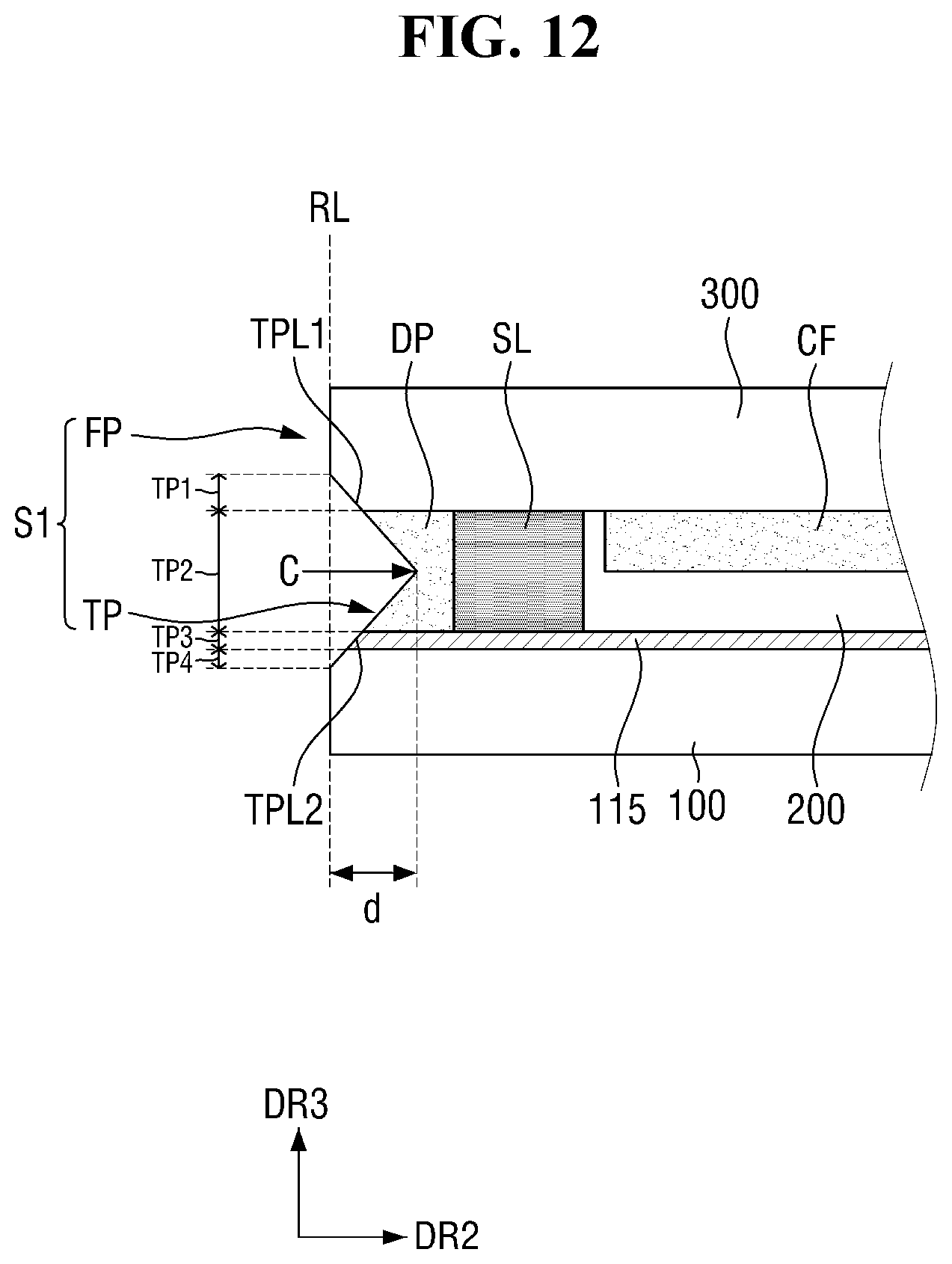 Patent US12313944 Figure 12 – Display device and method for manufacturing same