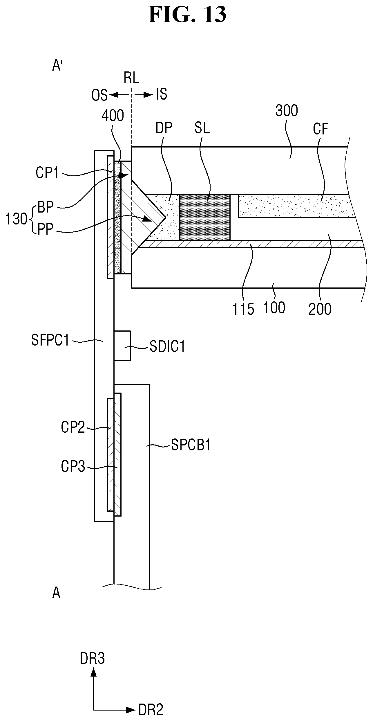 Patent US12313944 Figure 13 – Display device and method for manufacturing same